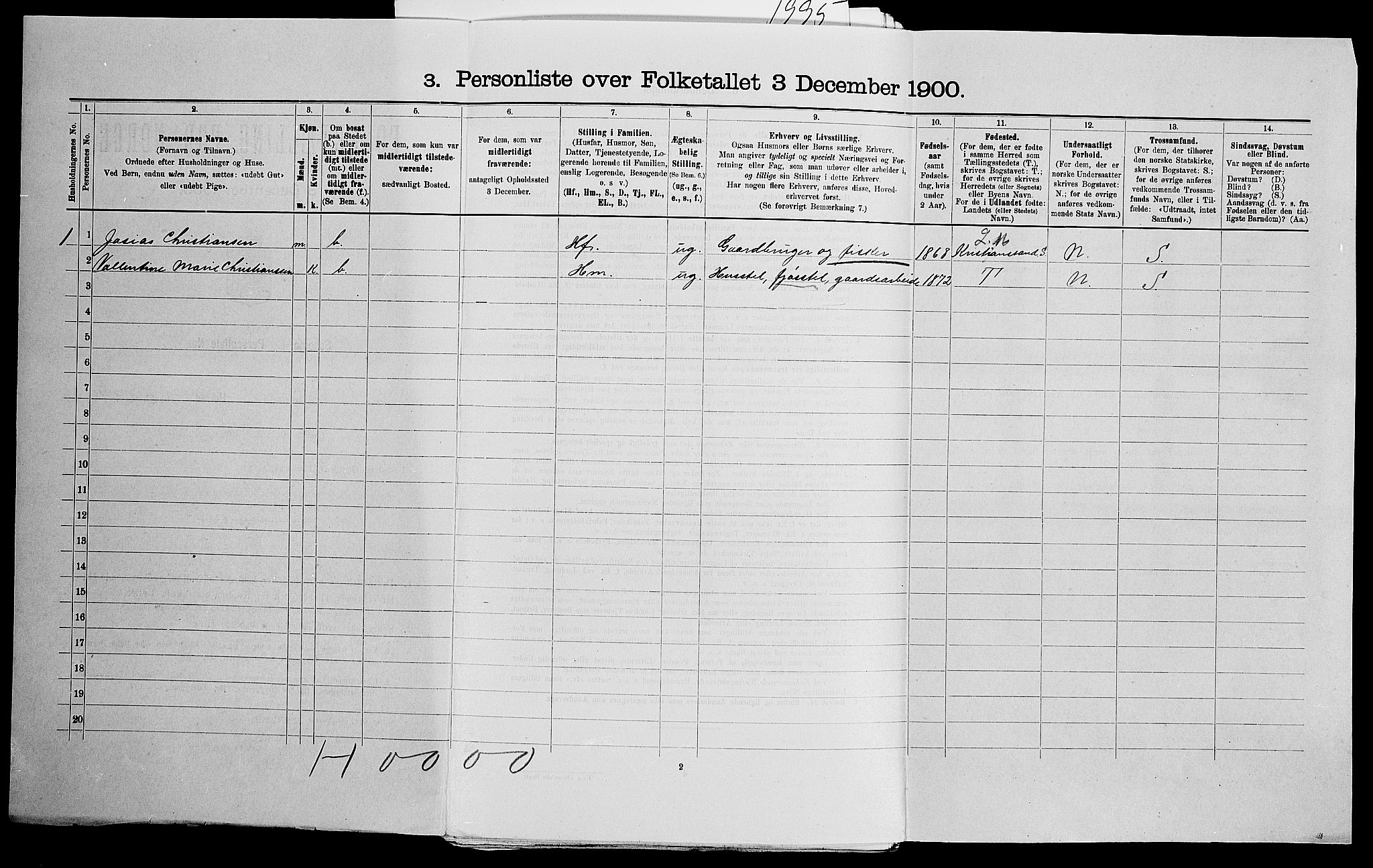 SAK, Folketelling 1900 for 1019 Halse og Harkmark herred, 1900, s. 749