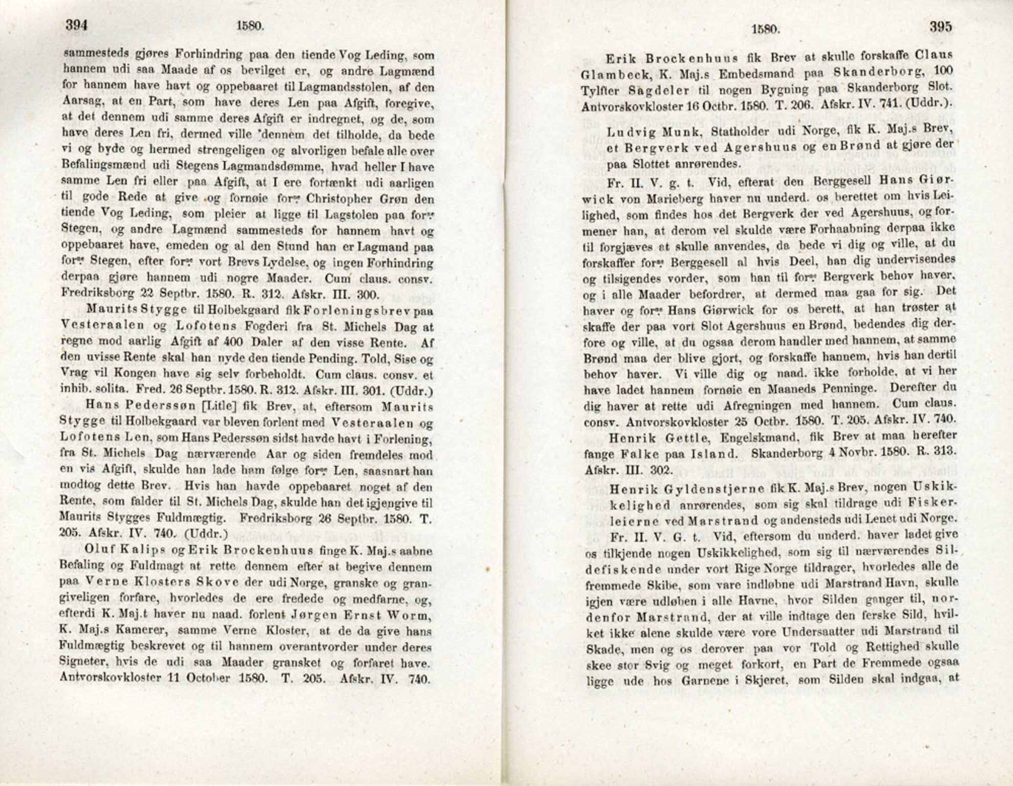 Publikasjoner utgitt av Det Norske Historiske Kildeskriftfond, PUBL/-/-/-: Norske Rigs-Registranter, bind 2, 1572-1588, s. 394-395