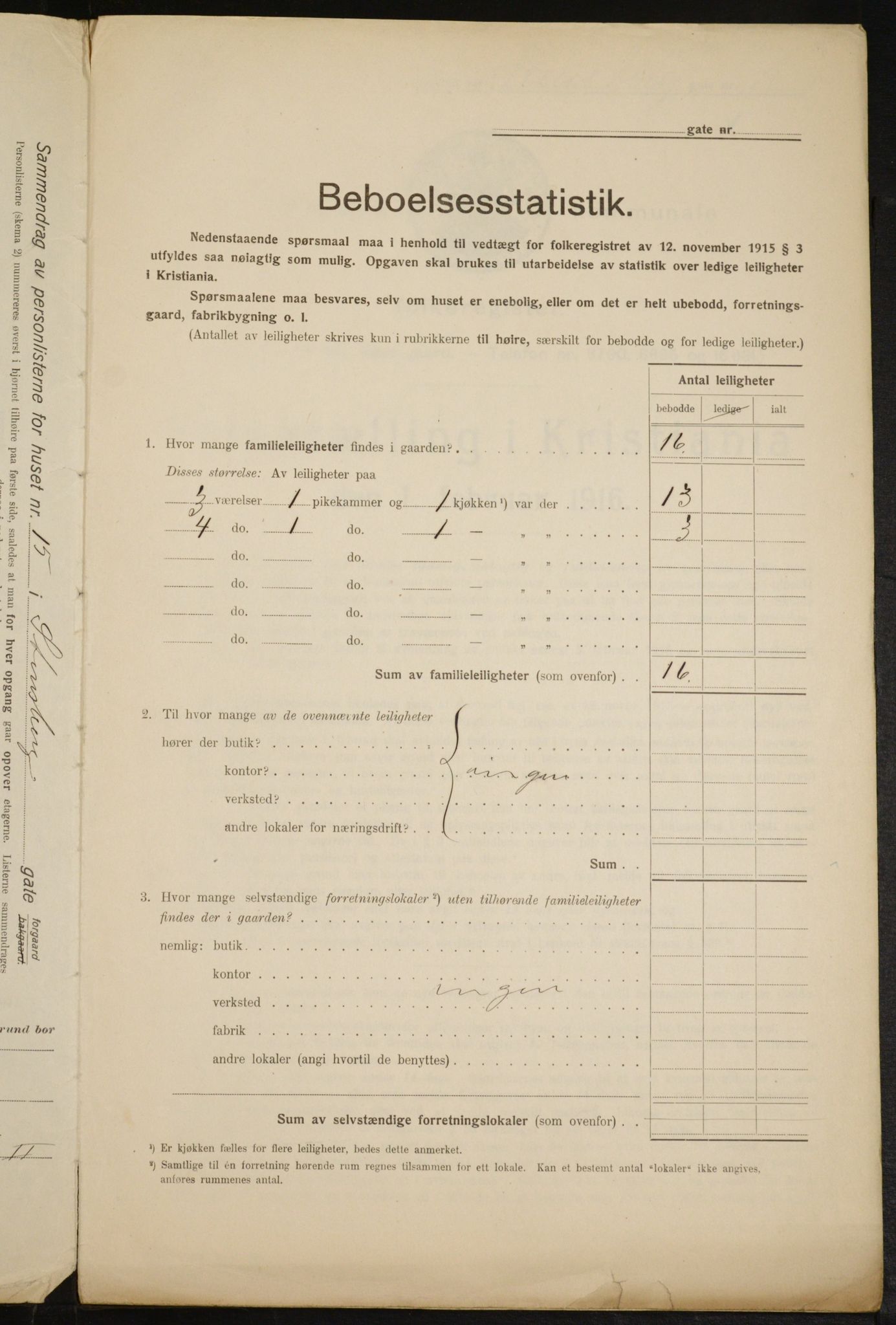 OBA, Kommunal folketelling 1.2.1916 for Kristiania, 1916, s. 104199