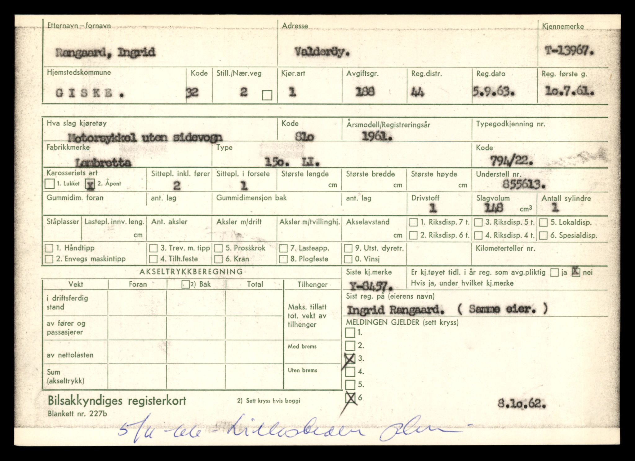 Møre og Romsdal vegkontor - Ålesund trafikkstasjon, AV/SAT-A-4099/F/Fe/L0042: Registreringskort for kjøretøy T 13906 - T 14079, 1927-1998, s. 965