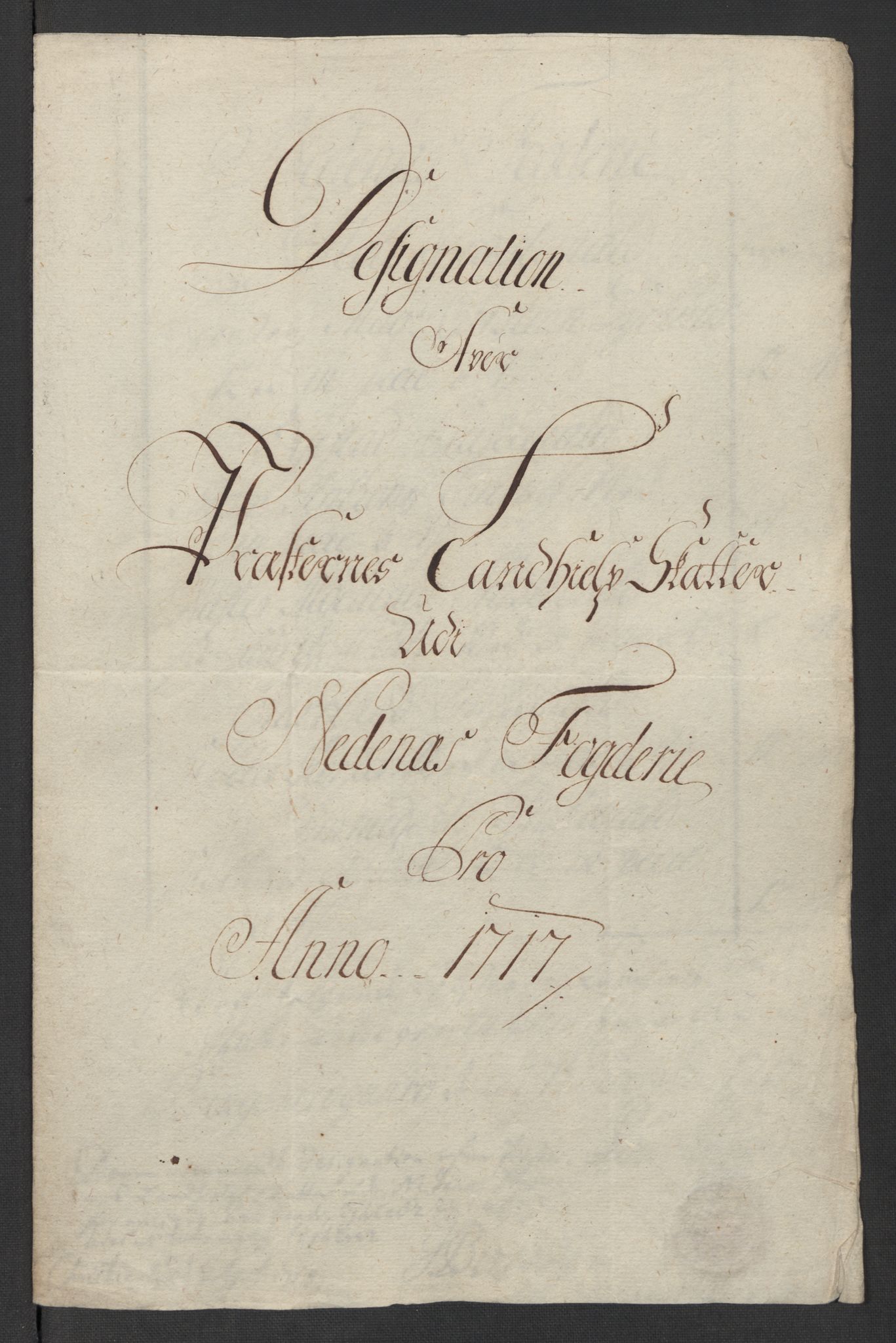 Rentekammeret inntil 1814, Reviderte regnskaper, Fogderegnskap, AV/RA-EA-4092/R39/L2326: Fogderegnskap Nedenes, 1717, s. 125