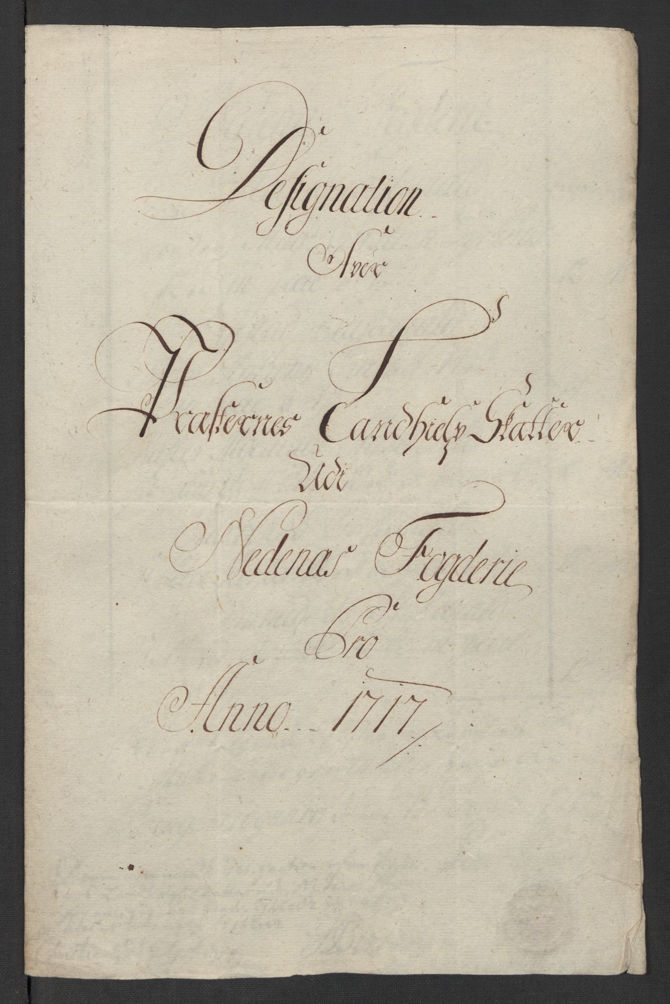 Rentekammeret inntil 1814, Reviderte regnskaper, Fogderegnskap, AV/RA-EA-4092/R39/L2326: Fogderegnskap Nedenes, 1717, s. 125