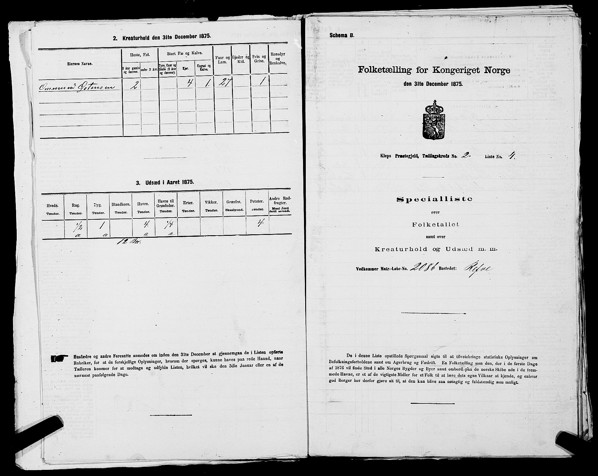 SAST, Folketelling 1875 for 1120P Klepp prestegjeld, 1875, s. 128