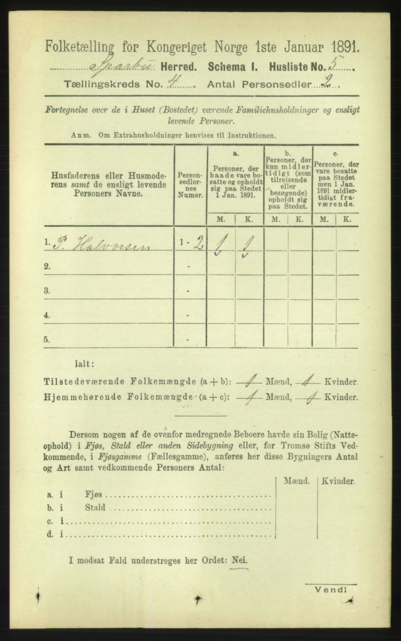 RA, Folketelling 1891 for 1731 Sparbu herred, 1891, s. 1326