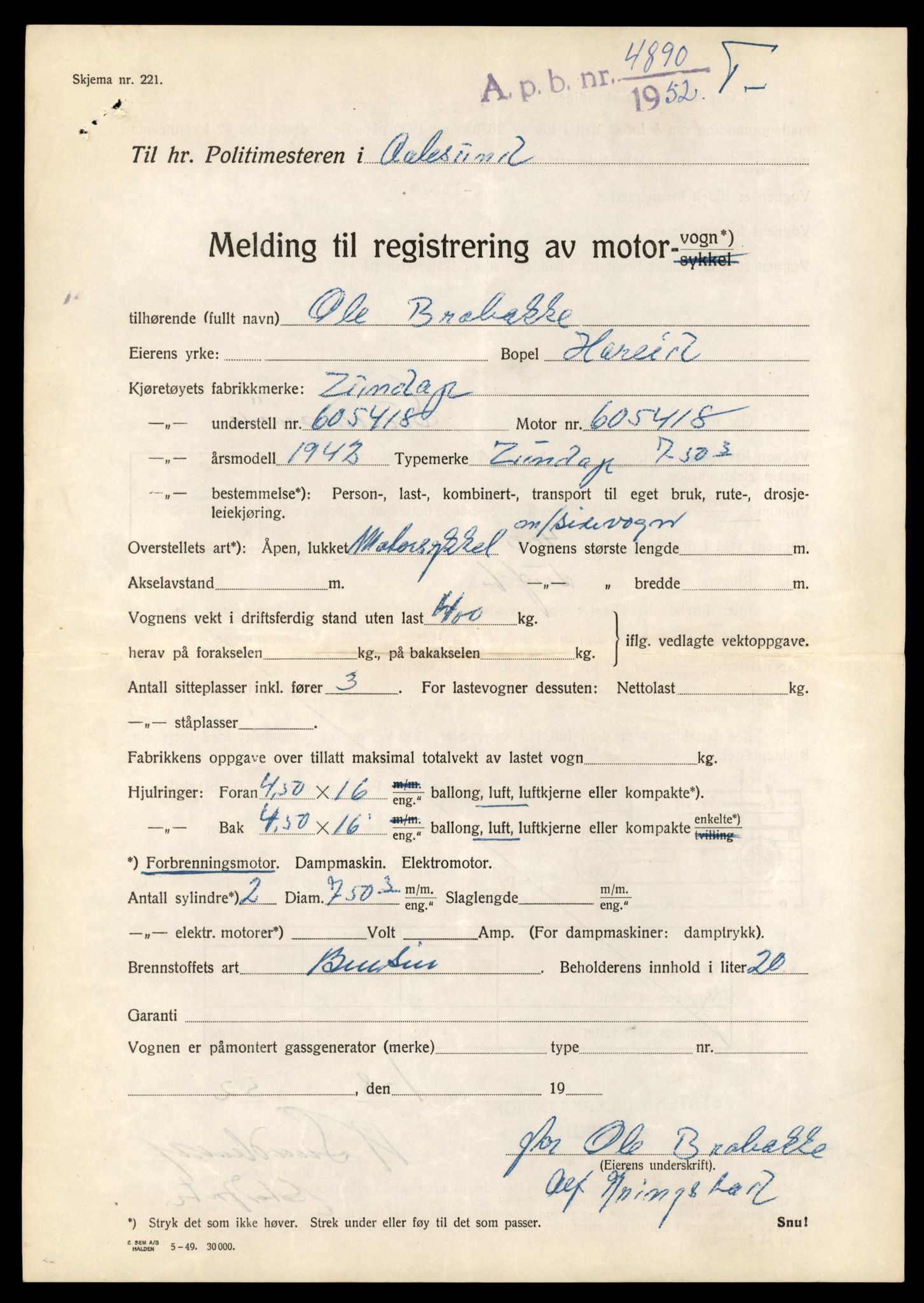 Møre og Romsdal vegkontor - Ålesund trafikkstasjon, AV/SAT-A-4099/F/Fe/L0031: Registreringskort for kjøretøy T 11800 - T 11996, 1927-1998, s. 405