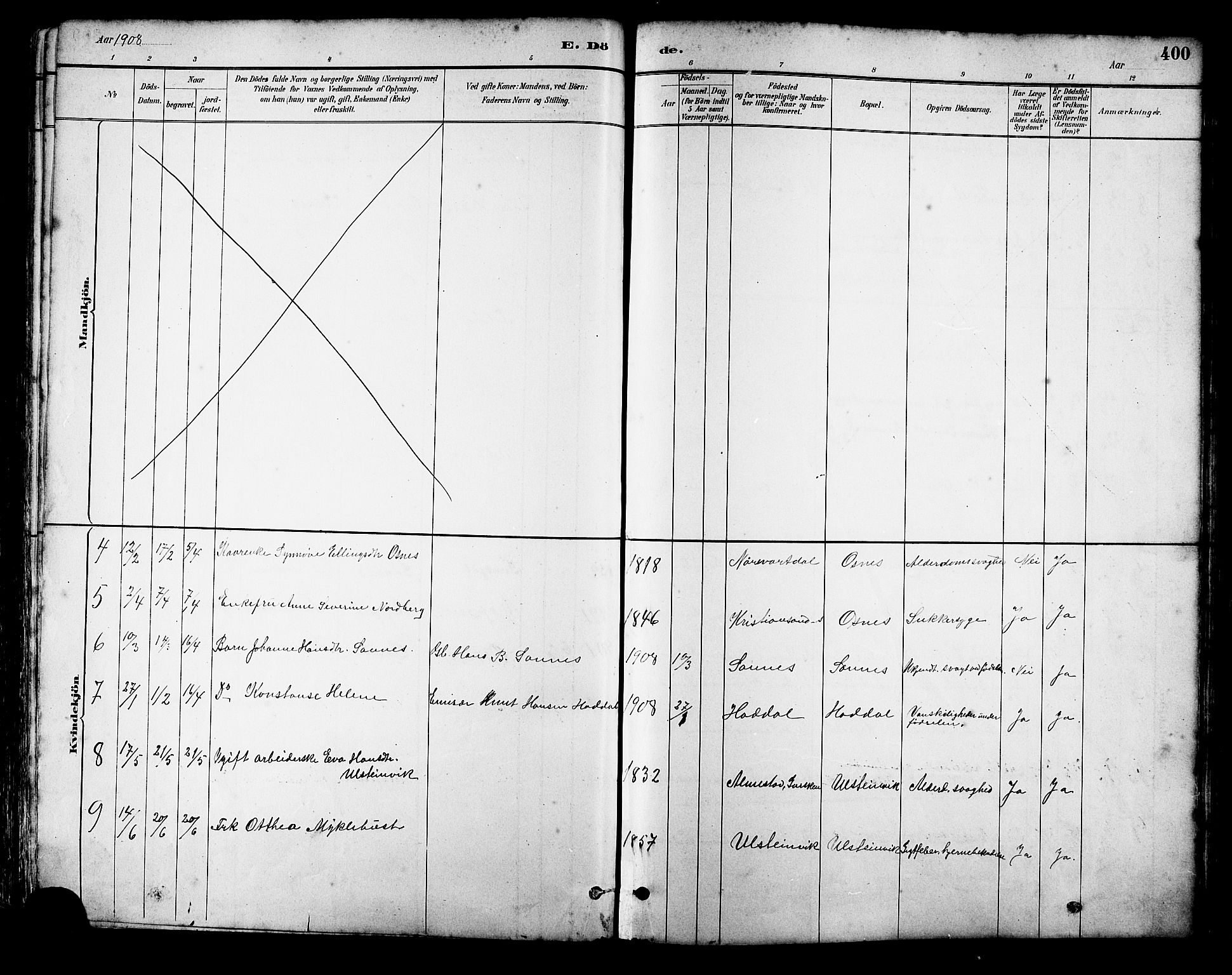 Ministerialprotokoller, klokkerbøker og fødselsregistre - Møre og Romsdal, SAT/A-1454/509/L0112: Klokkerbok nr. 509C02, 1883-1922, s. 400