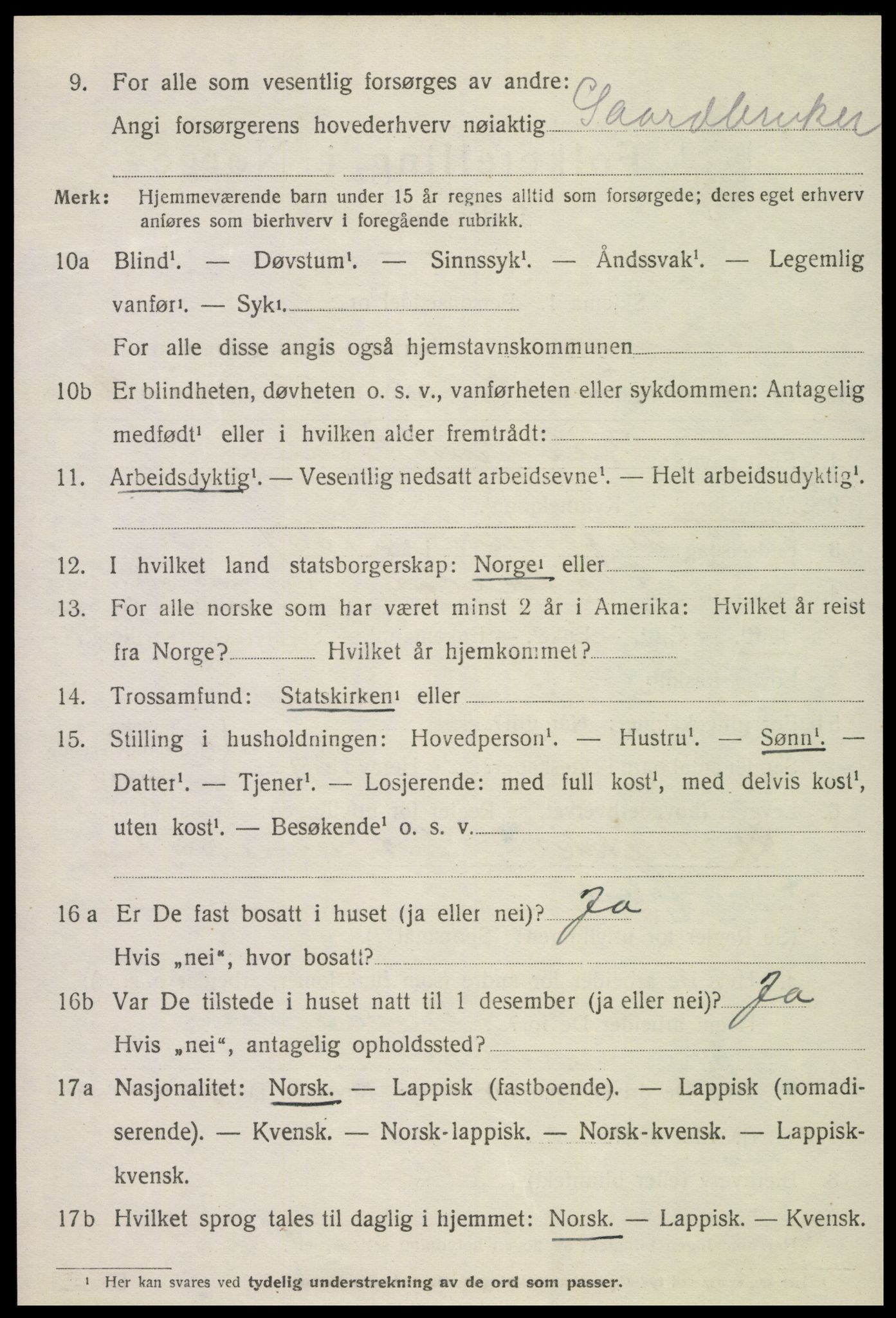 SAT, Folketelling 1920 for 1749 Flatanger herred, 1920, s. 3013