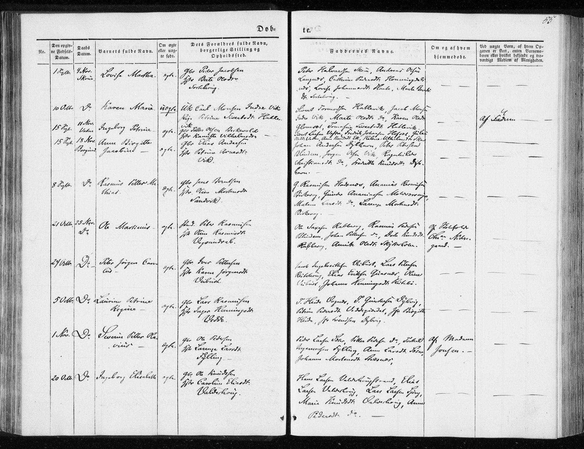 Ministerialprotokoller, klokkerbøker og fødselsregistre - Møre og Romsdal, AV/SAT-A-1454/528/L0415: Residerende kapellans bok nr. 528B03, 1843-1852, s. 55