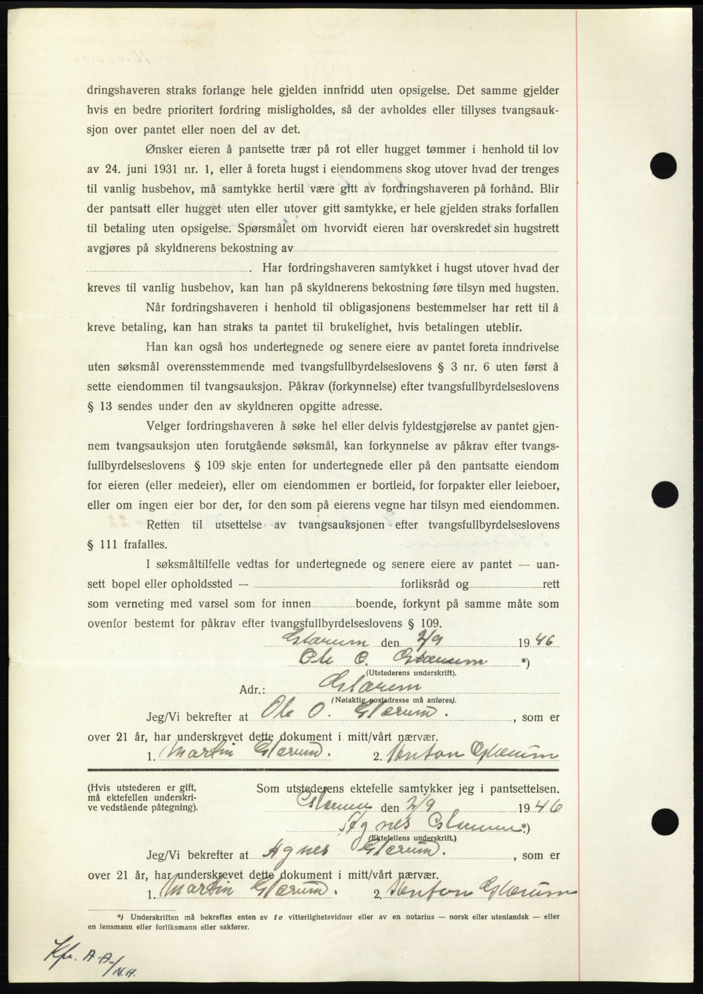 Nordmøre sorenskriveri, AV/SAT-A-4132/1/2/2Ca: Pantebok nr. B94, 1946-1946, Dagboknr: 1776/1946