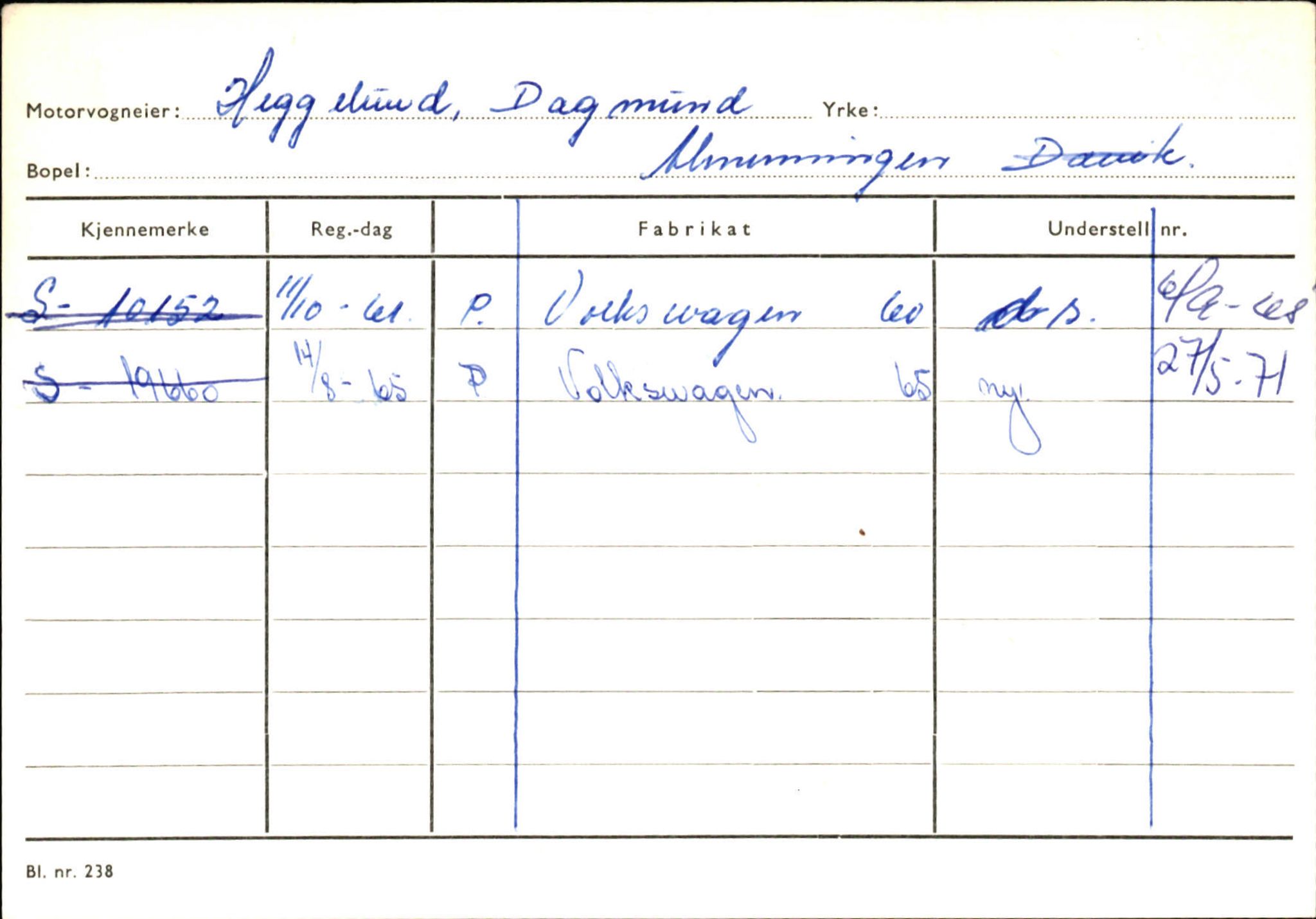 Statens vegvesen, Sogn og Fjordane vegkontor, AV/SAB-A-5301/4/F/L0144: Registerkort Vågsøy A-R, 1945-1975, s. 979