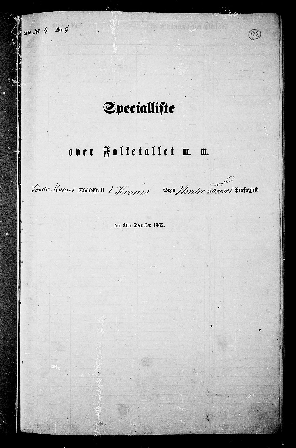 RA, Folketelling 1865 for 0518P Nord-Fron prestegjeld, 1865, s. 115