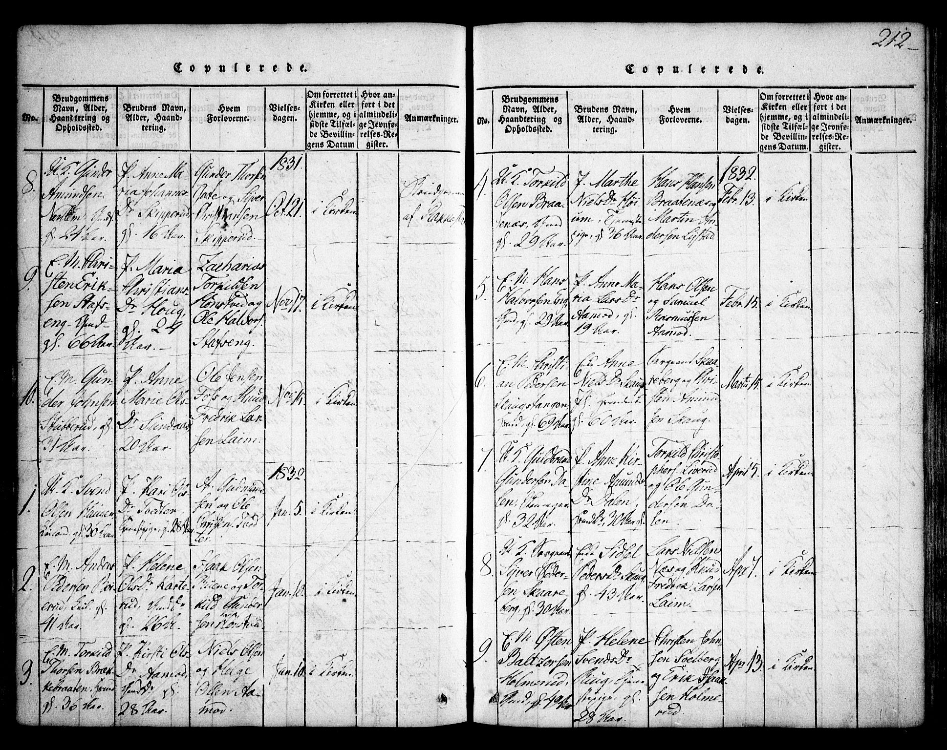 Skiptvet prestekontor Kirkebøker, AV/SAO-A-20009/F/Fa/L0005: Ministerialbok nr. 5, 1814-1838, s. 212