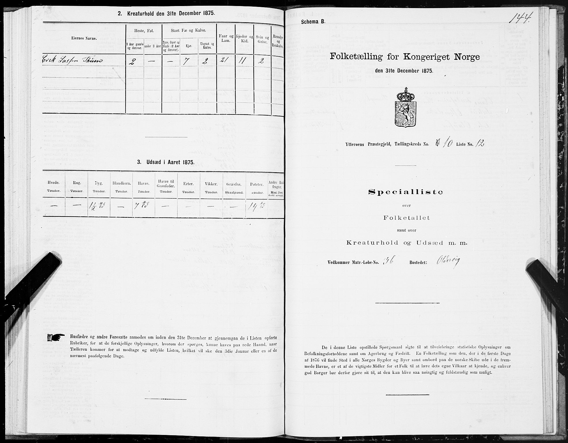 SAT, Folketelling 1875 for 1722P Ytterøy prestegjeld, 1875, s. 5144