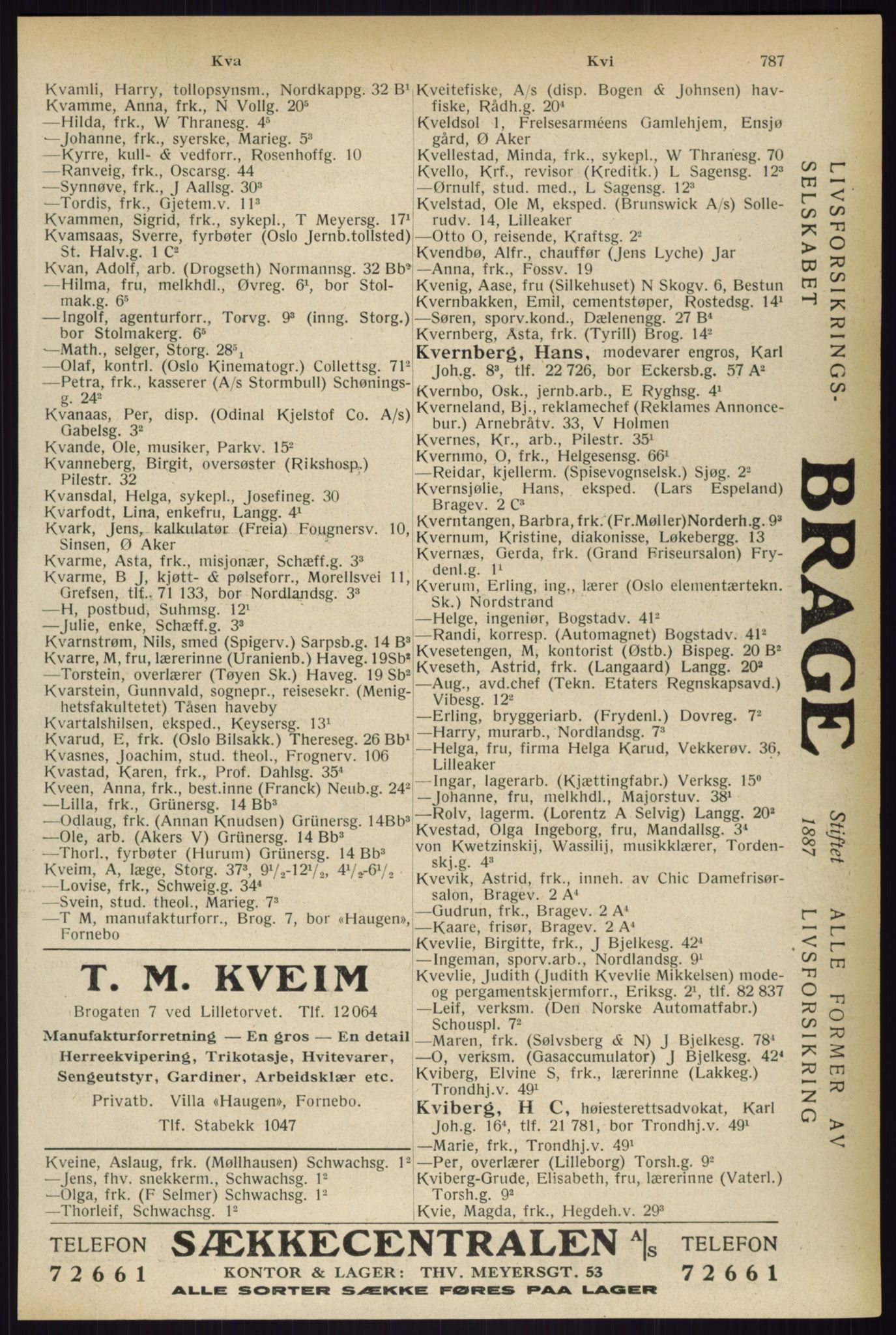 Kristiania/Oslo adressebok, PUBL/-, 1933, s. 787