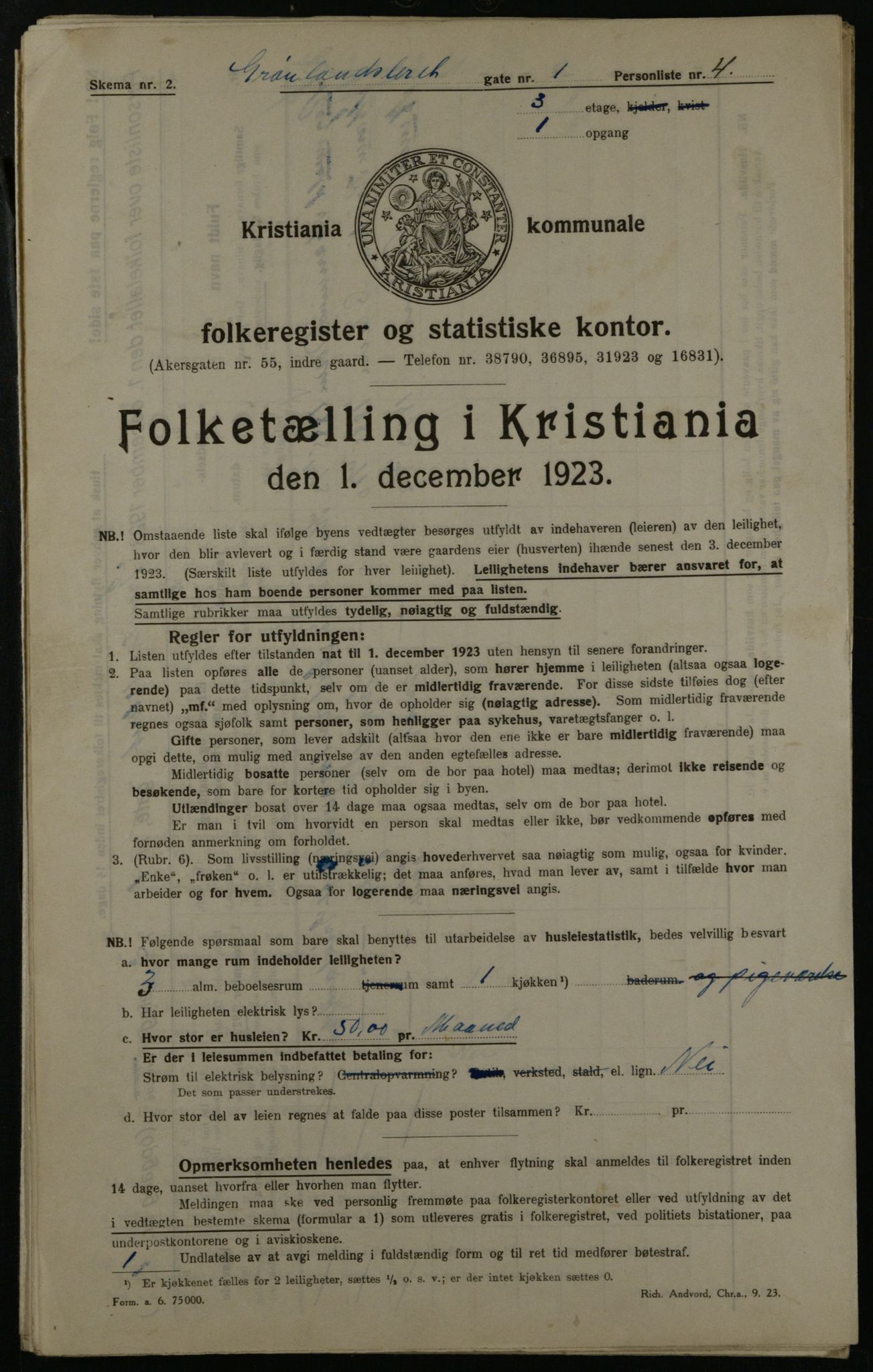 OBA, Kommunal folketelling 1.12.1923 for Kristiania, 1923, s. 35376