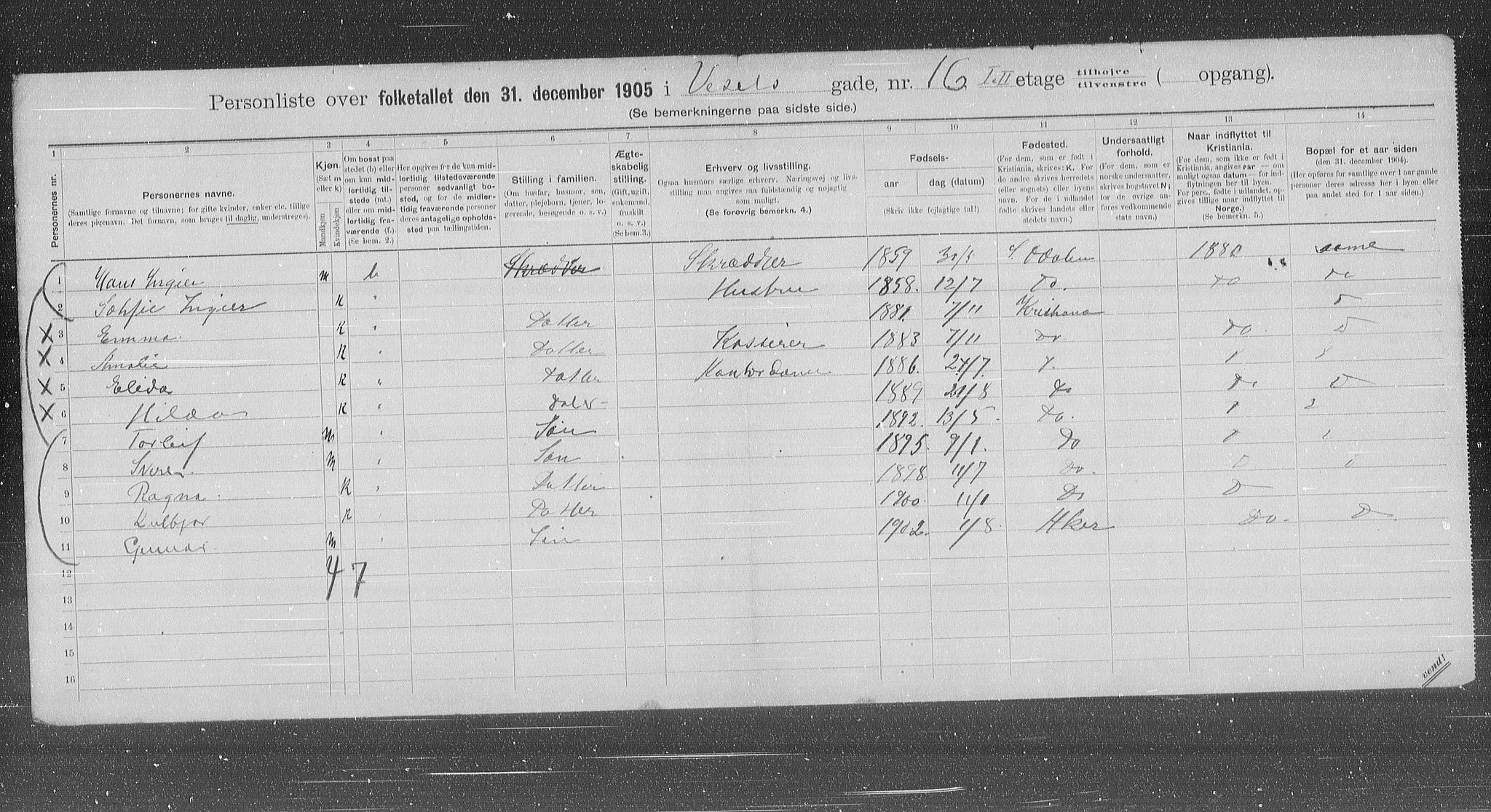 OBA, Kommunal folketelling 31.12.1905 for Kristiania kjøpstad, 1905, s. 67386