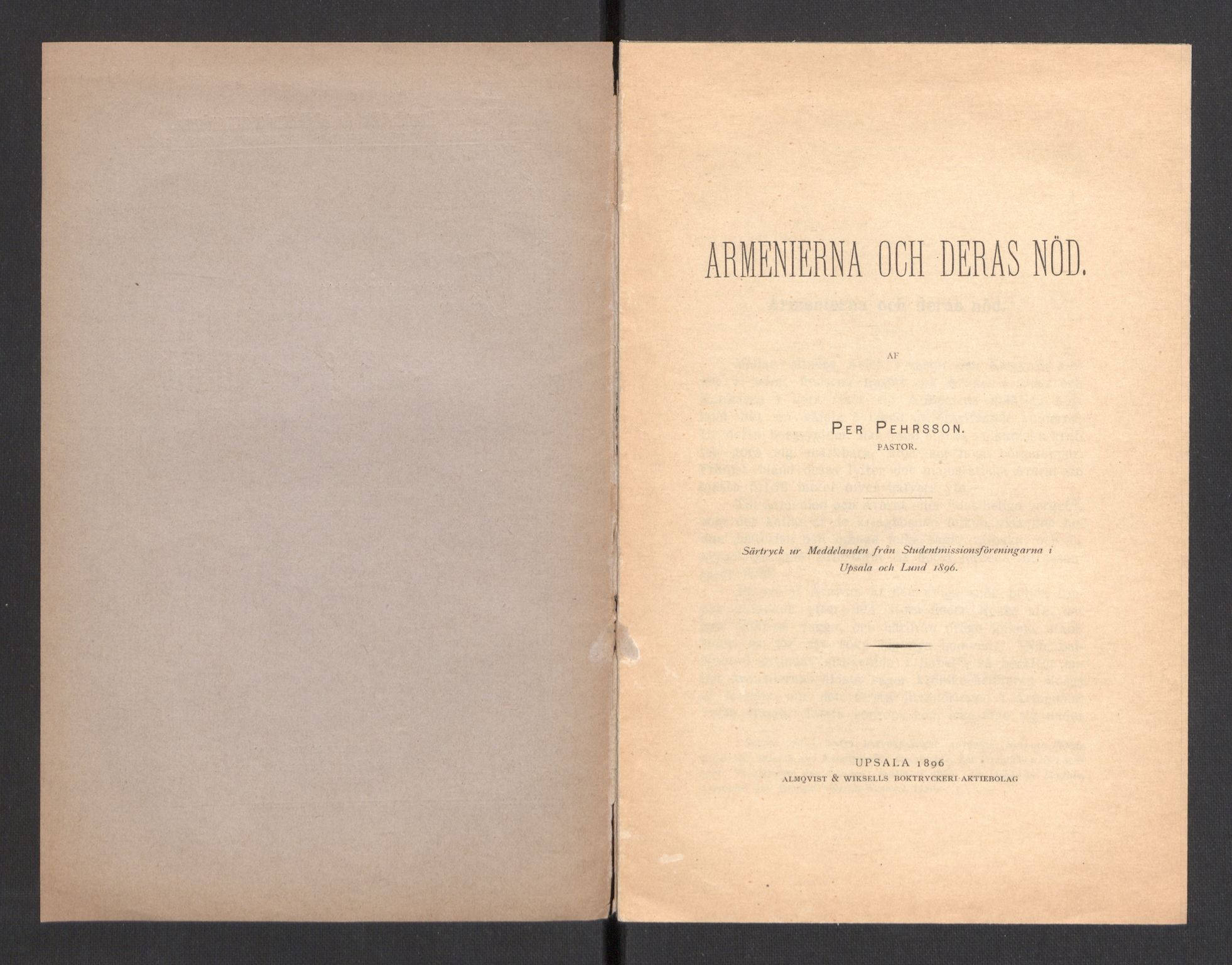 Kvinnelige Misjonsarbeidere, AV/RA-PA-0699/F/Fj/L0032/0002: Diverse /  Mindre  småskrifter, trykksaker, om Armenia, 1896-1905