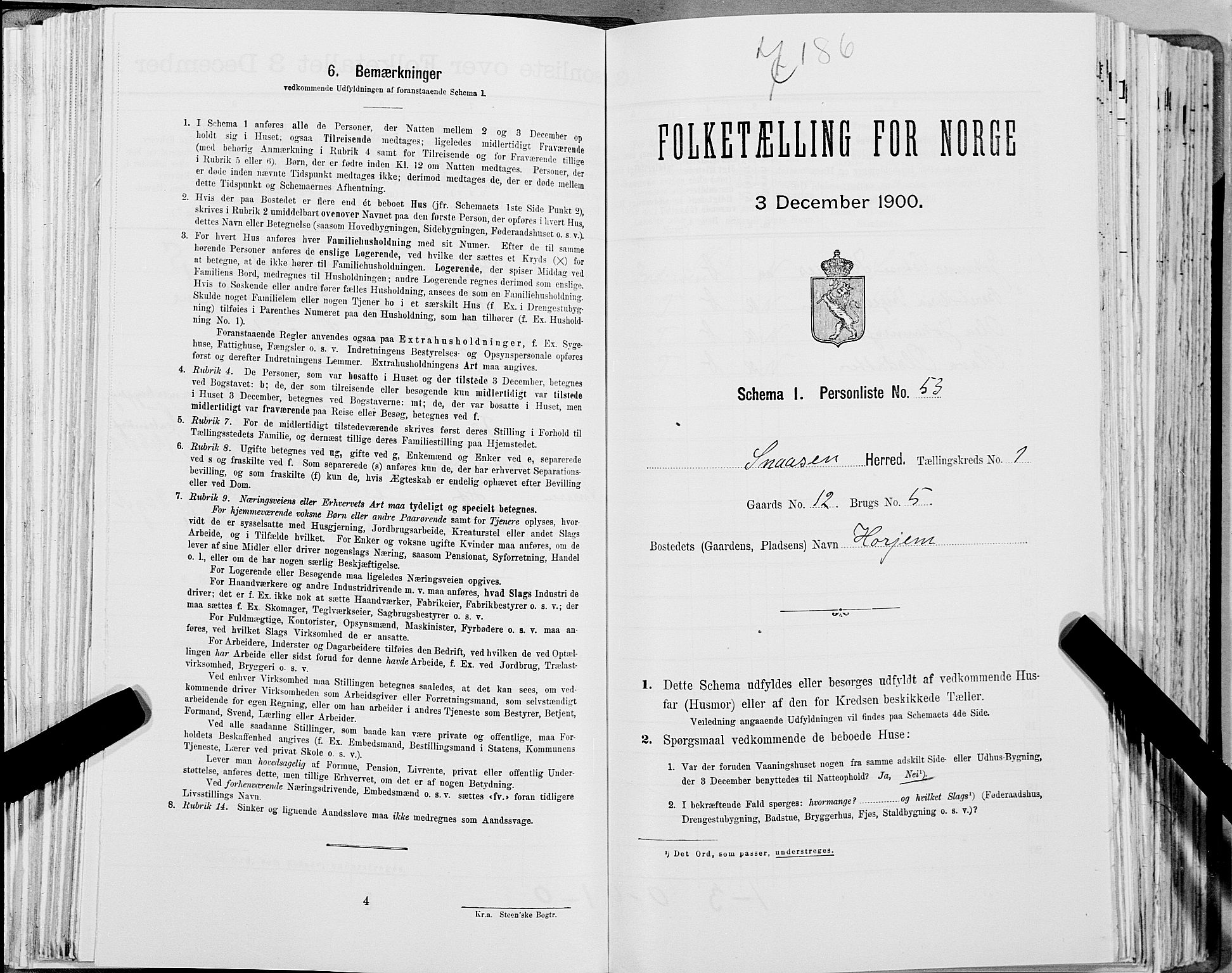 SAT, Folketelling 1900 for 1736 Snåsa herred, 1900, s. 177