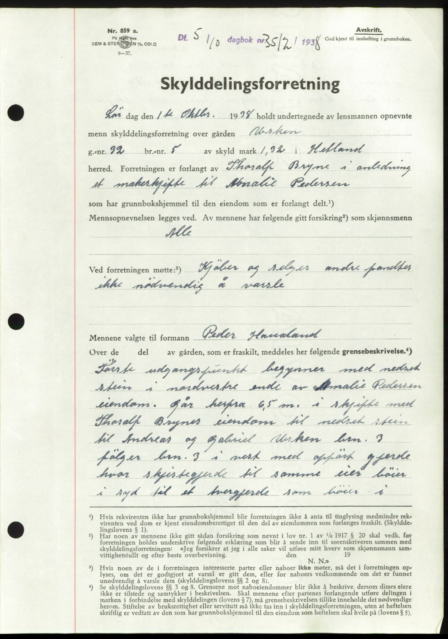 Jæren sorenskriveri, SAST/A-100310/03/G/Gba/L0072: Pantebok, 1938-1938, Dagboknr: 3512/1938