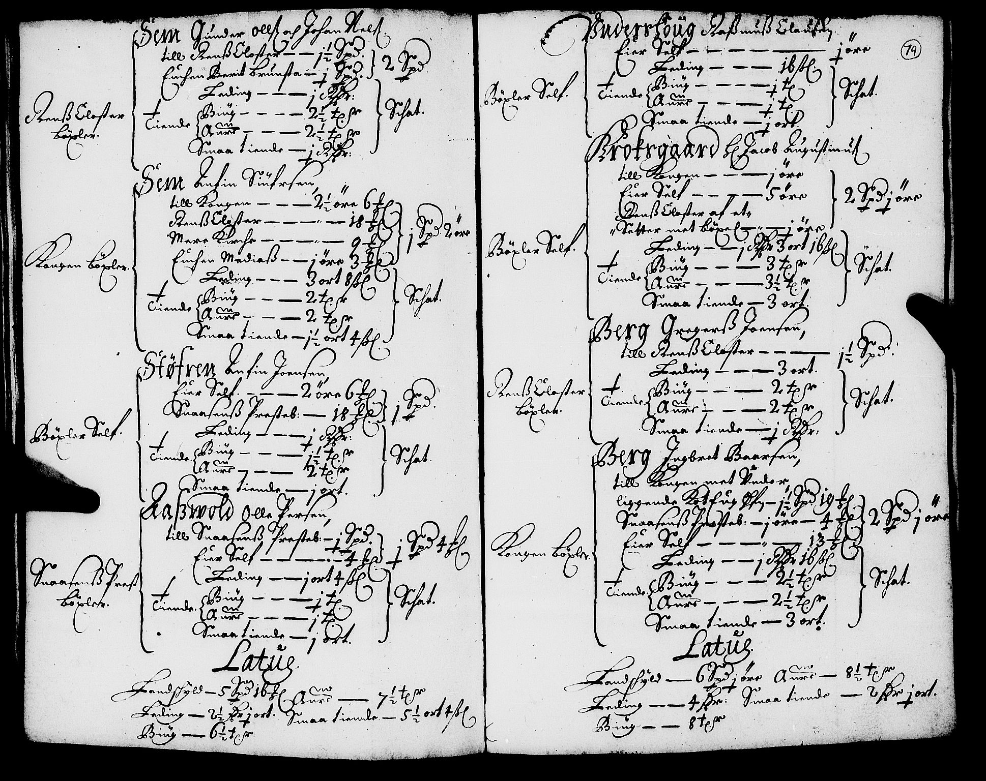 Rentekammeret inntil 1814, Realistisk ordnet avdeling, AV/RA-EA-4070/N/Nb/Nba/L0055: Inderøy len, 1668, s. 78b-79a