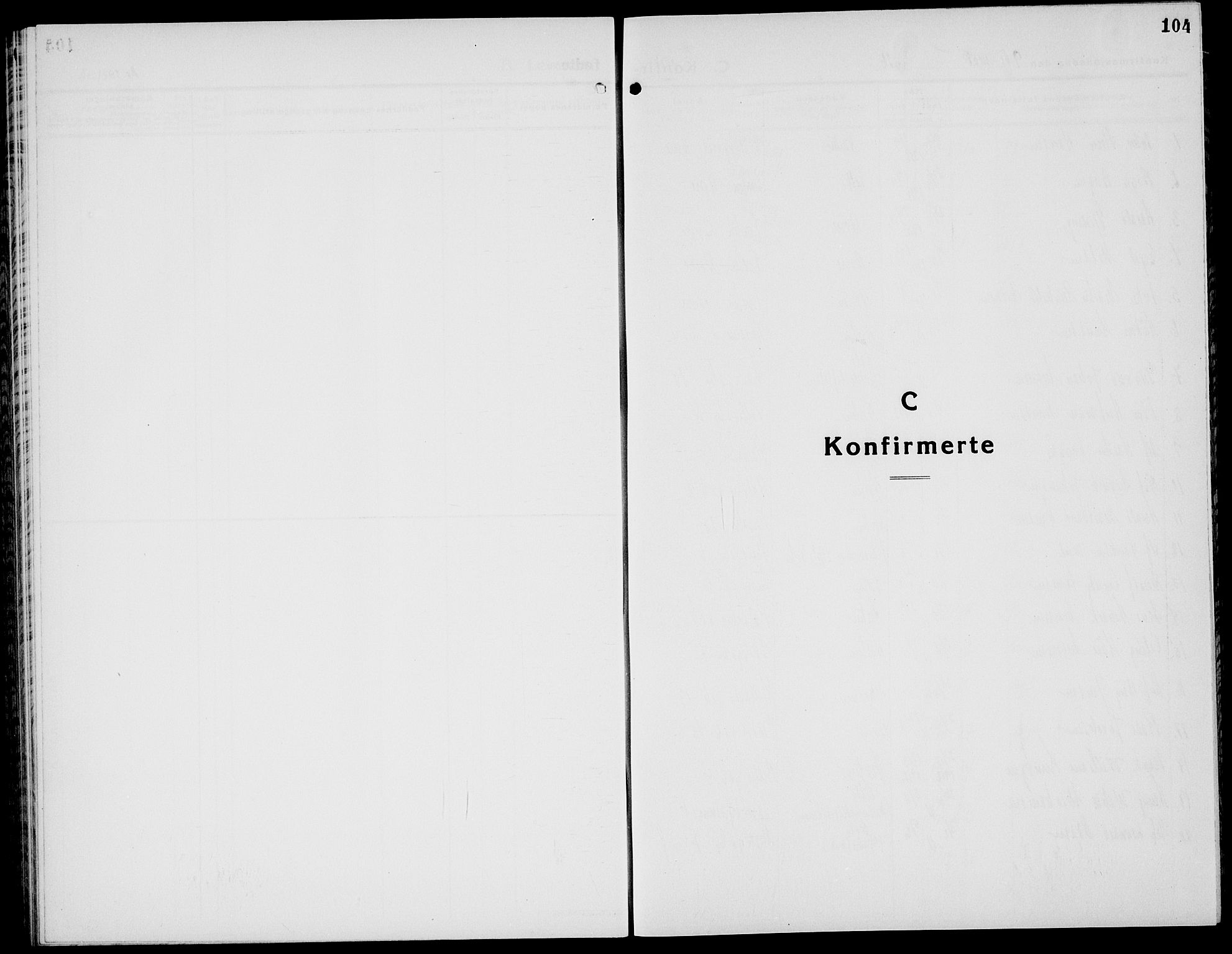 Horten kirkebøker, SAKO/A-348/G/Ga/L0009: Klokkerbok nr. 9, 1926-1936, s. 104