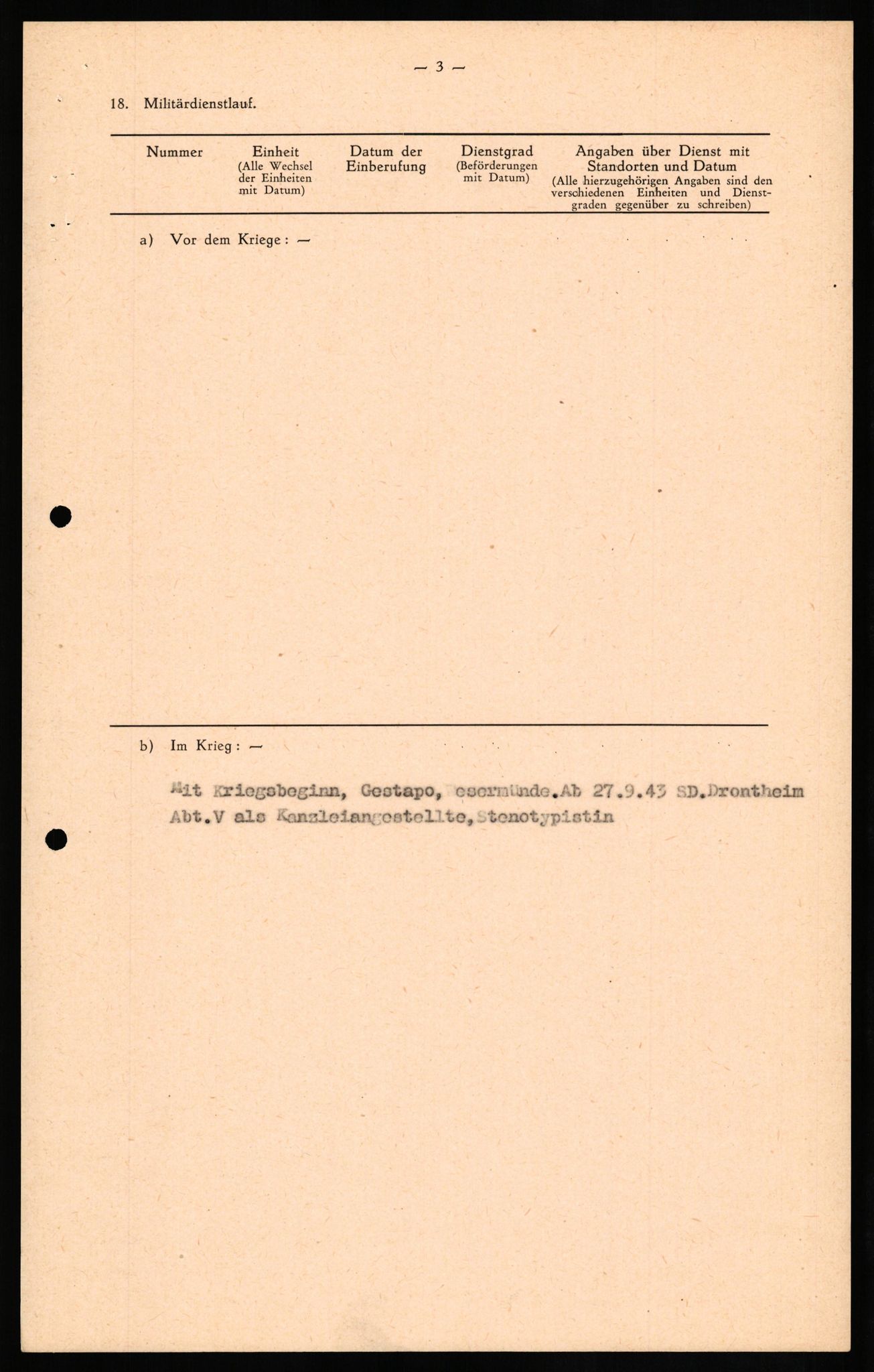 Forsvaret, Forsvarets overkommando II, RA/RAFA-3915/D/Db/L0022: CI Questionaires. Tyske okkupasjonsstyrker i Norge. Tyskere., 1945-1946, s. 102