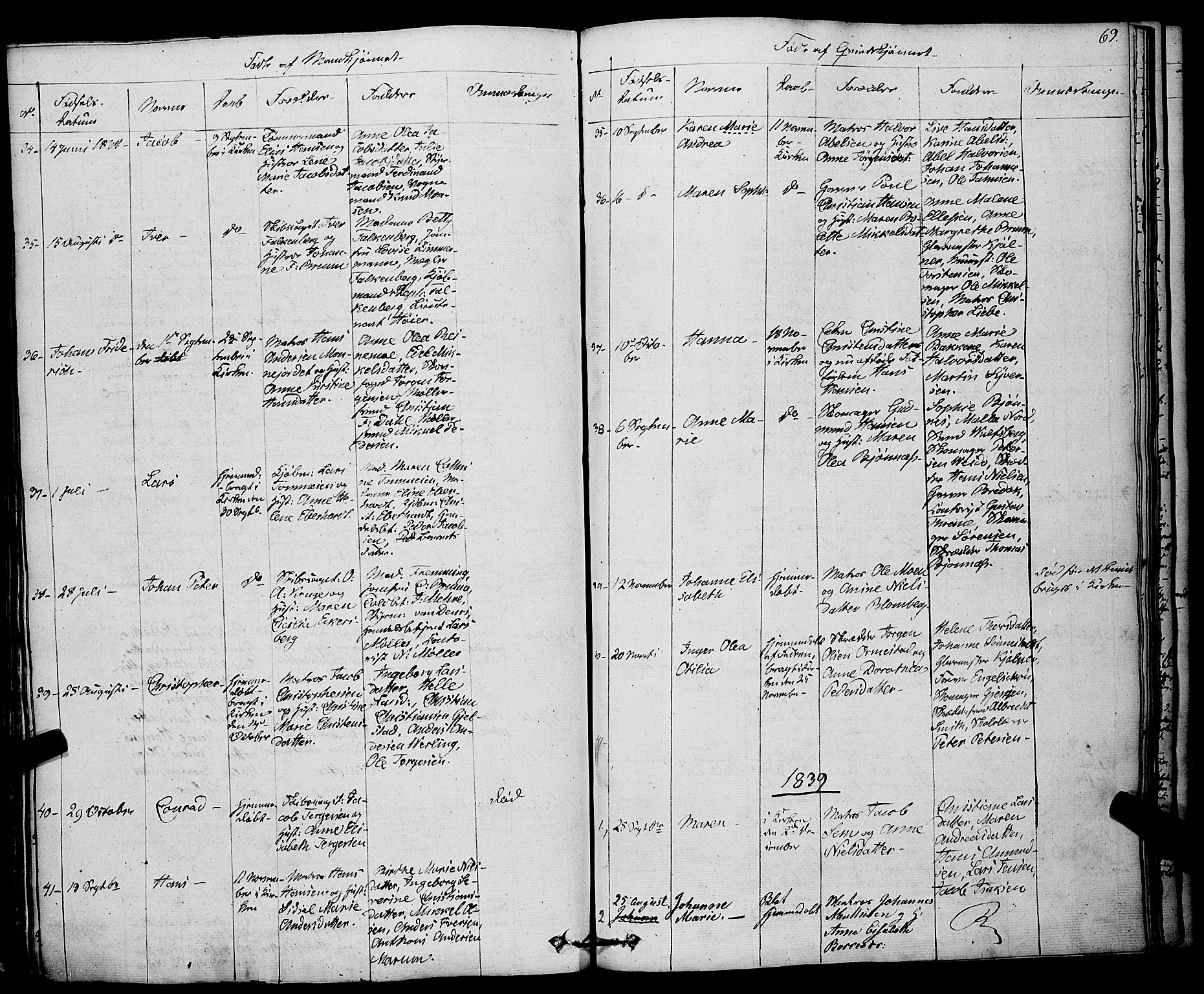 Larvik kirkebøker, AV/SAKO-A-352/F/Fa/L0002: Ministerialbok nr. I 2, 1825-1847, s. 69