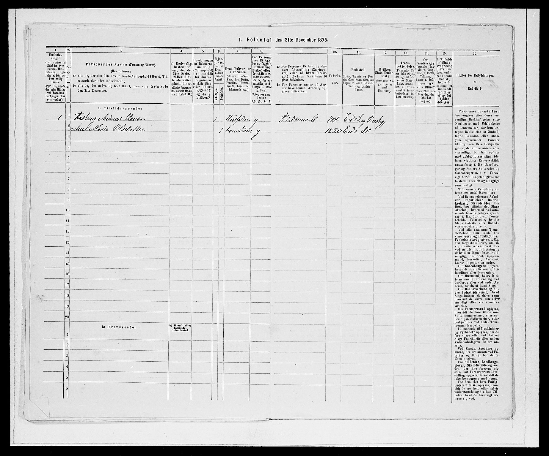 SAB, Folketelling 1875 for 1443P Eid prestegjeld, 1875, s. 38