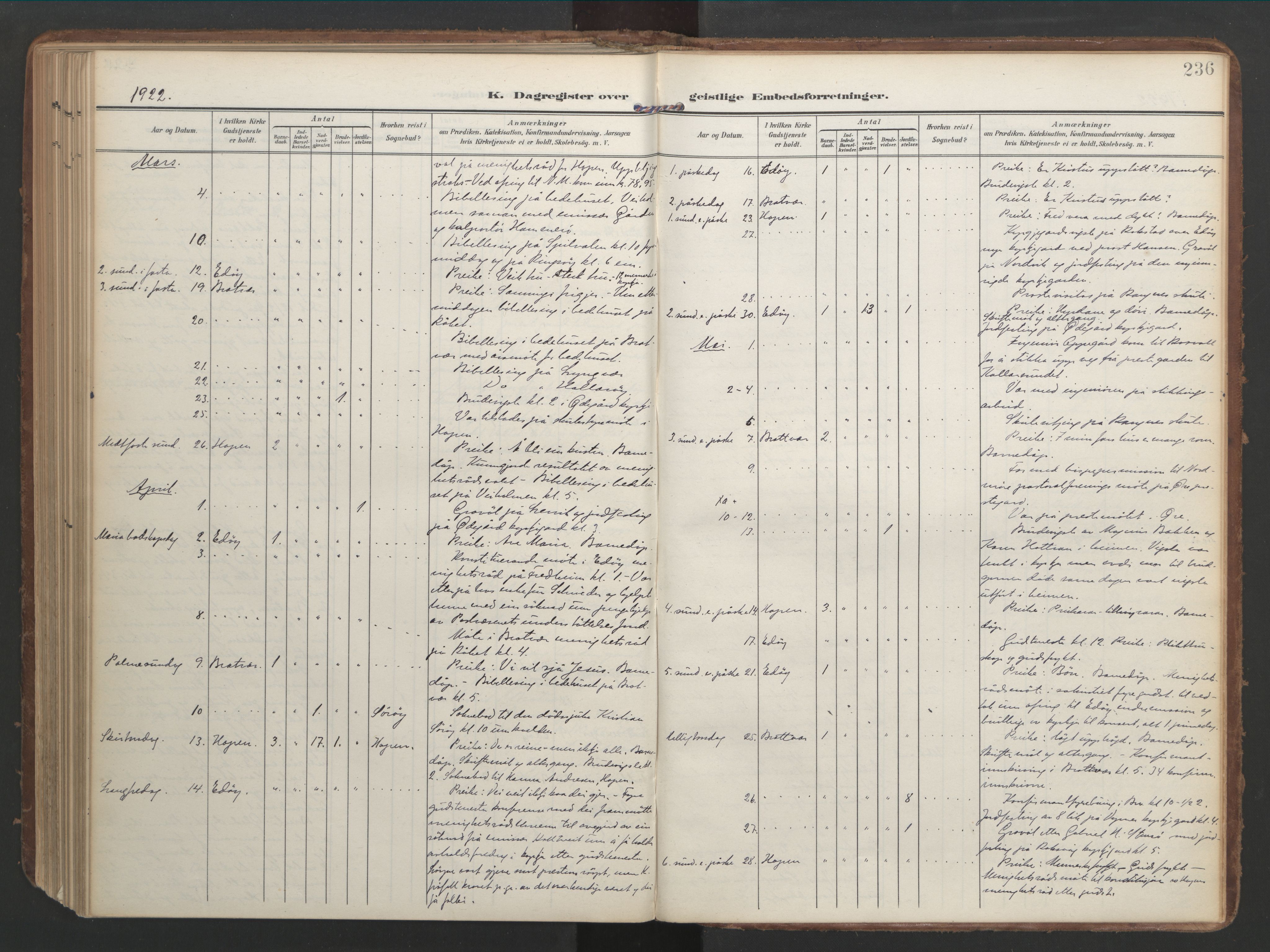 Ministerialprotokoller, klokkerbøker og fødselsregistre - Møre og Romsdal, AV/SAT-A-1454/583/L0955: Ministerialbok nr. 583A02, 1907-1926, s. 236