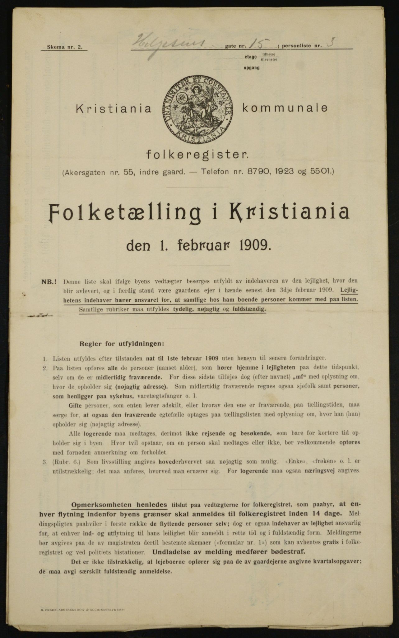 OBA, Kommunal folketelling 1.2.1909 for Kristiania kjøpstad, 1909, s. 33977