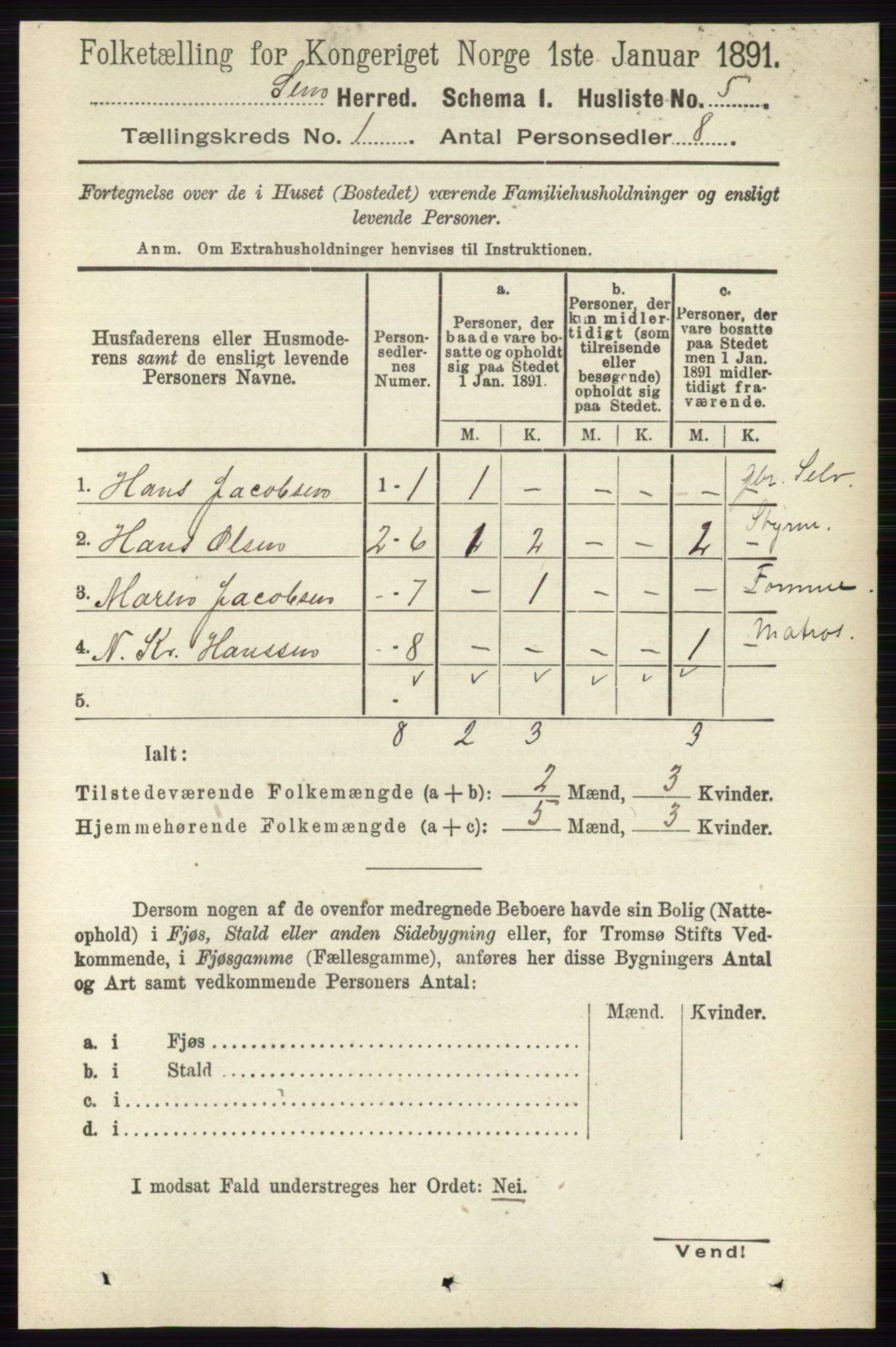 RA, Folketelling 1891 for 0721 Sem herred, 1891, s. 38