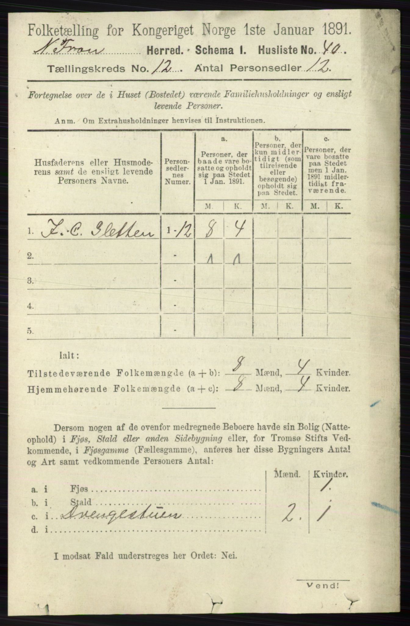 RA, Folketelling 1891 for 0518 Nord-Fron herred, 1891, s. 5102