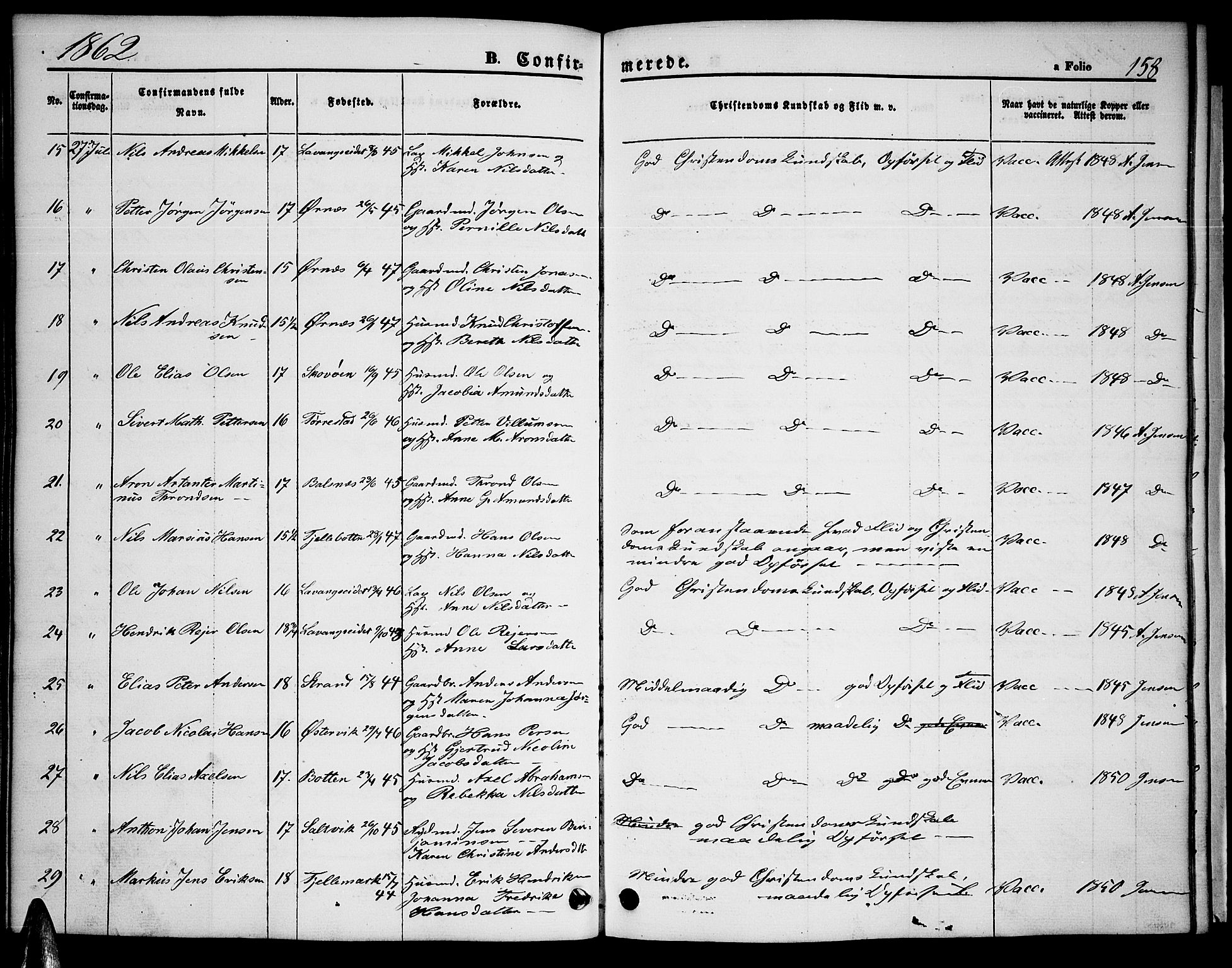 Ministerialprotokoller, klokkerbøker og fødselsregistre - Nordland, AV/SAT-A-1459/863/L0912: Klokkerbok nr. 863C02, 1858-1876, s. 158