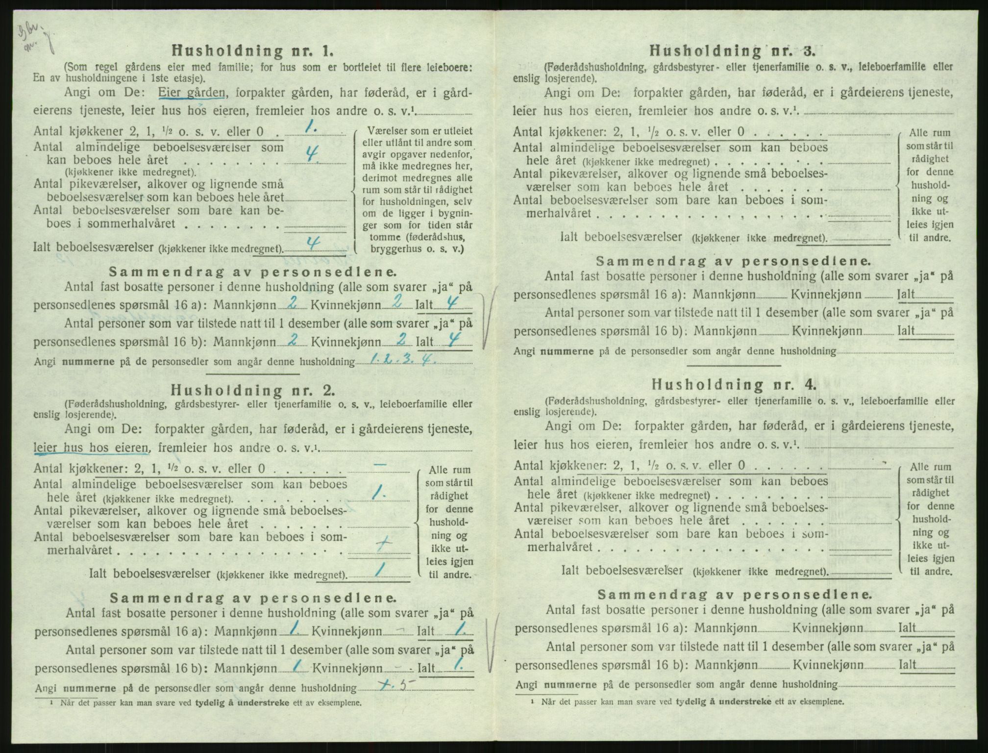 SAK, Folketelling 1920 for 0936 Hornnes herred, 1920, s. 486