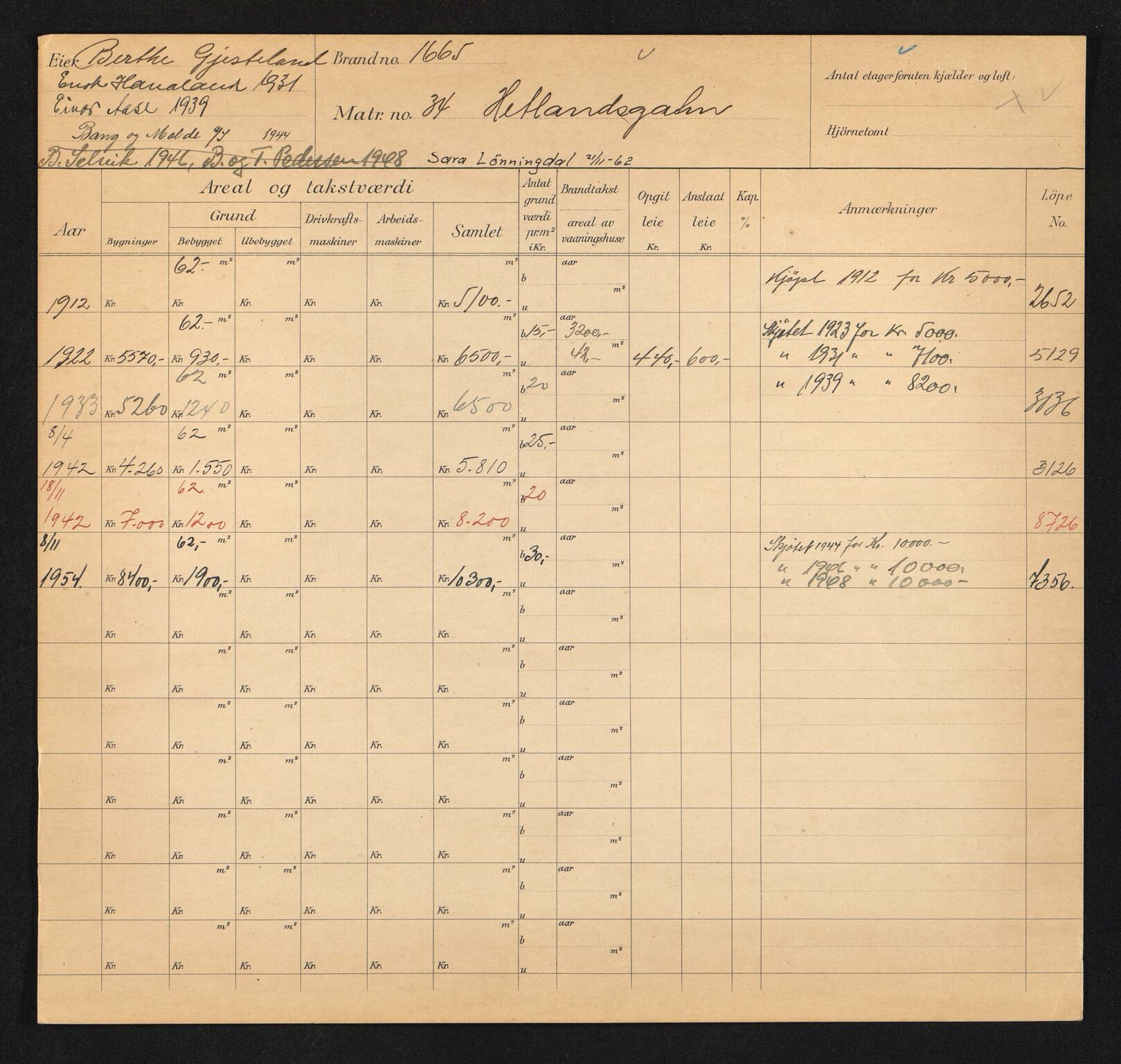 Stavanger kommune. Skattetakstvesenet, BYST/A-0440/F/Fa/Faa/L0017/0009: Skattetakstkort / Hetlandsgata 33 - 53