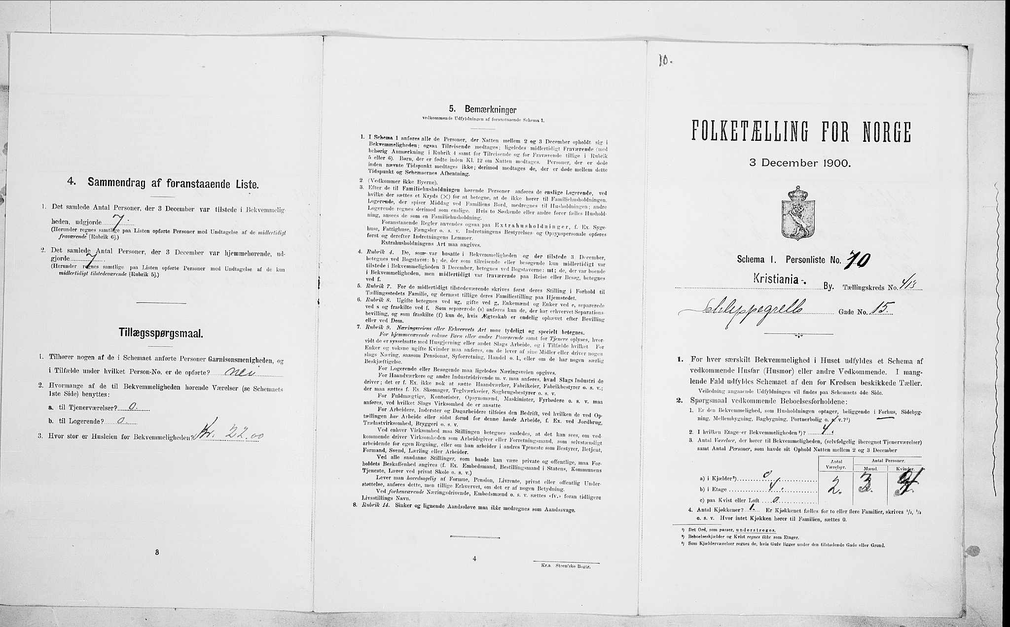 SAO, Folketelling 1900 for 0301 Kristiania kjøpstad, 1900, s. 80070