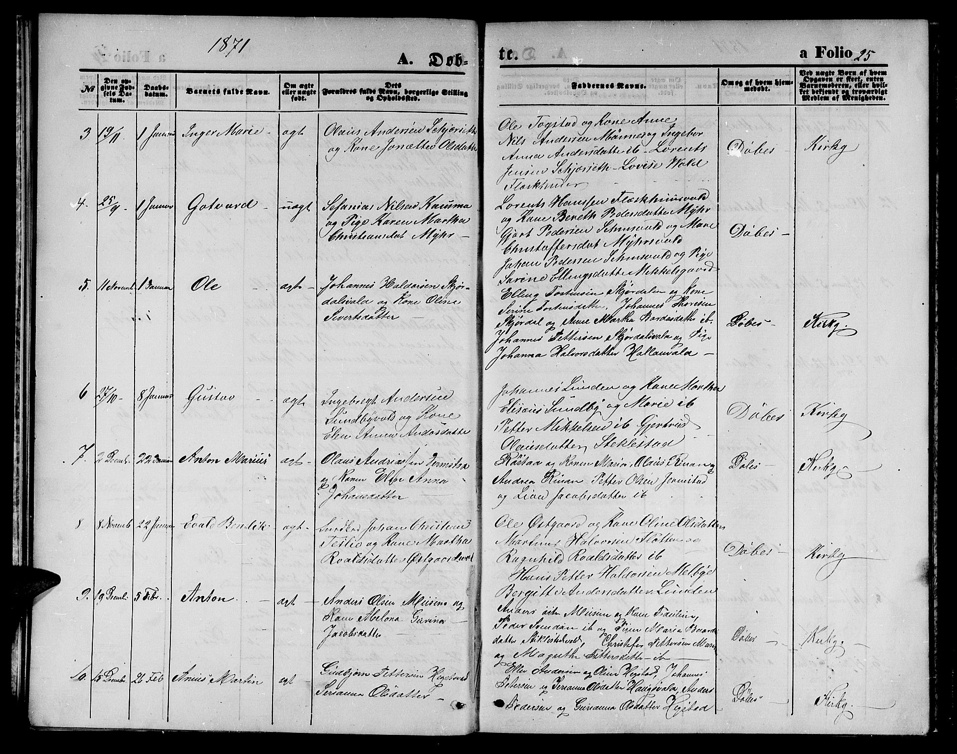 Ministerialprotokoller, klokkerbøker og fødselsregistre - Nord-Trøndelag, SAT/A-1458/723/L0255: Klokkerbok nr. 723C03, 1869-1879, s. 25