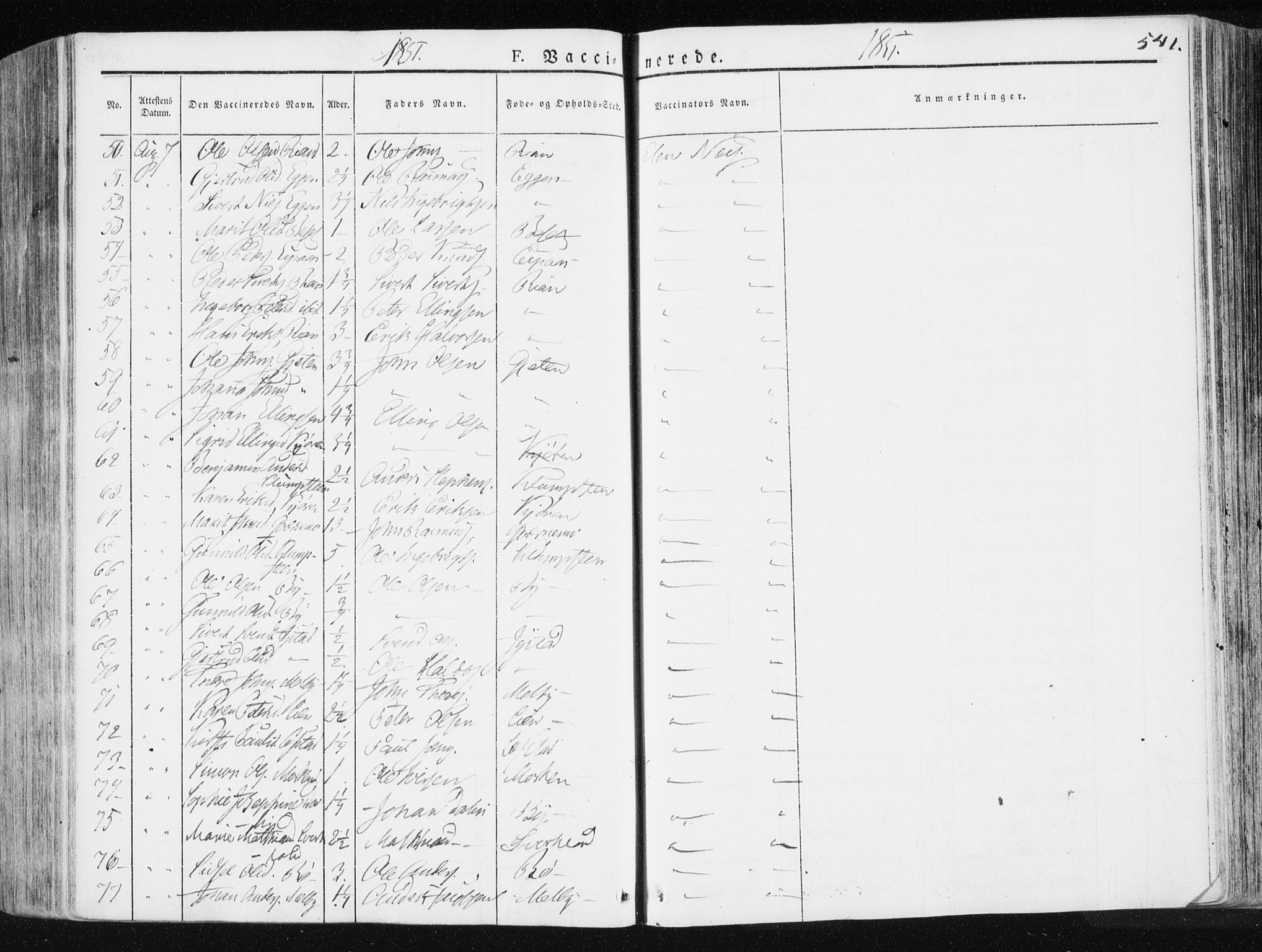 Ministerialprotokoller, klokkerbøker og fødselsregistre - Sør-Trøndelag, AV/SAT-A-1456/665/L0771: Ministerialbok nr. 665A06, 1830-1856, s. 541