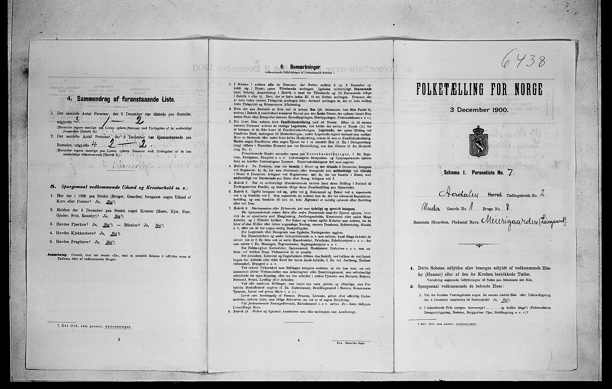 RA, Folketelling 1900 for 0614 Ådal herred, 1900, s. 157