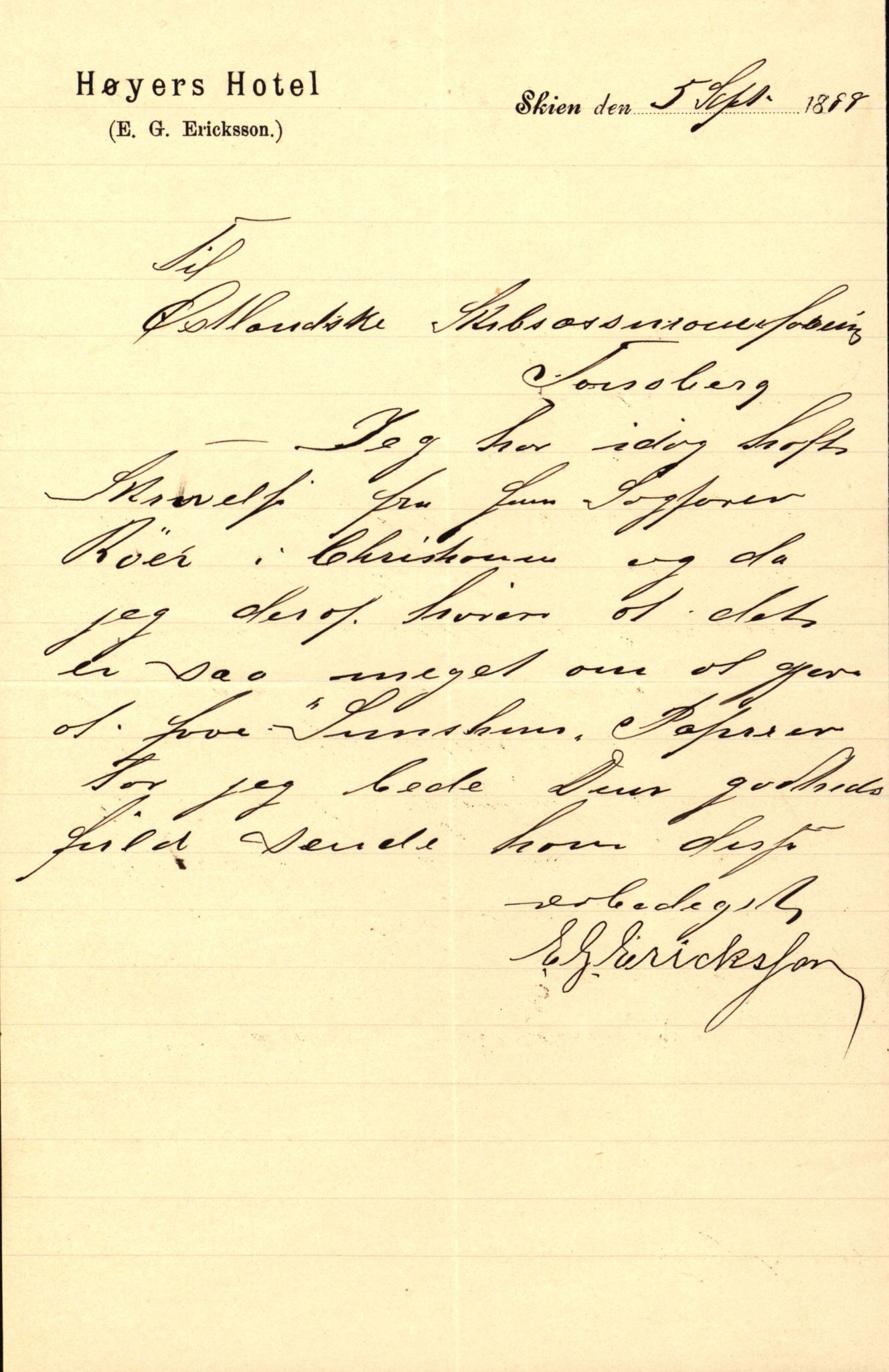Pa 63 - Østlandske skibsassuranceforening, VEMU/A-1079/G/Ga/L0020/0008: Havaridokumenter / Sunshine, 1887