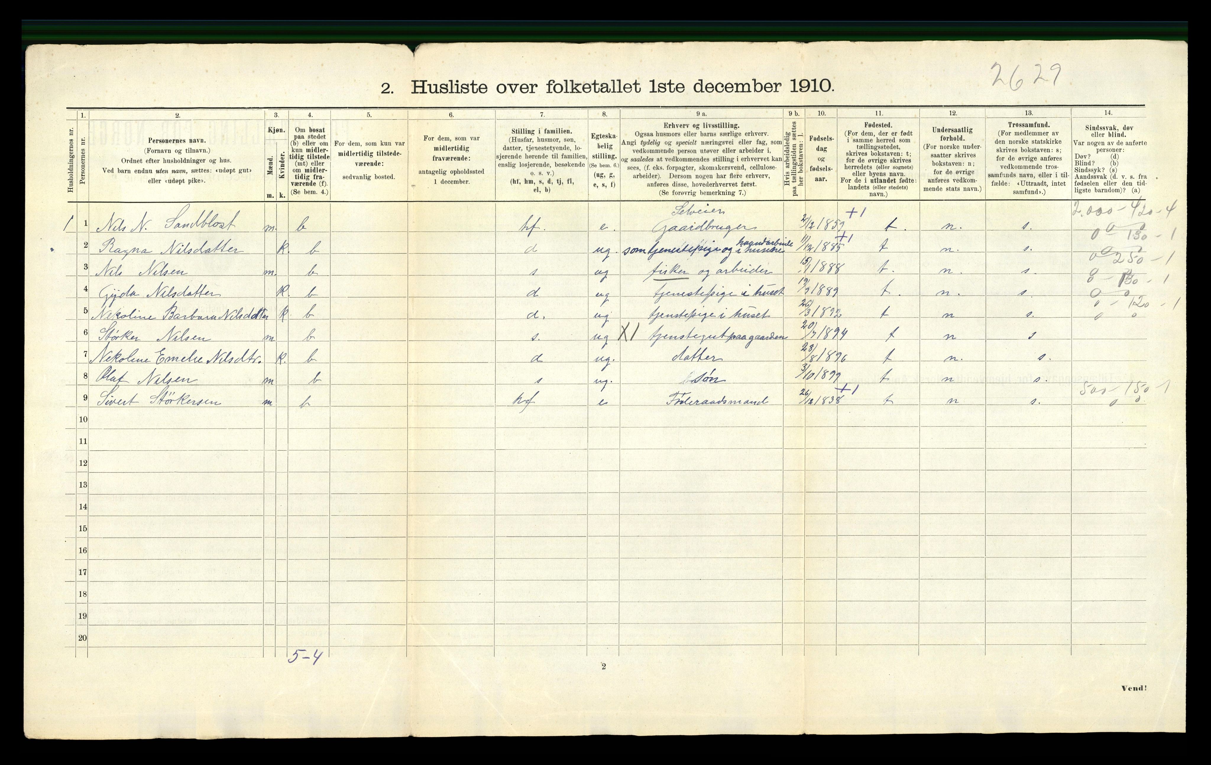 RA, Folketelling 1910 for 1549 Bud herred, 1910, s. 38