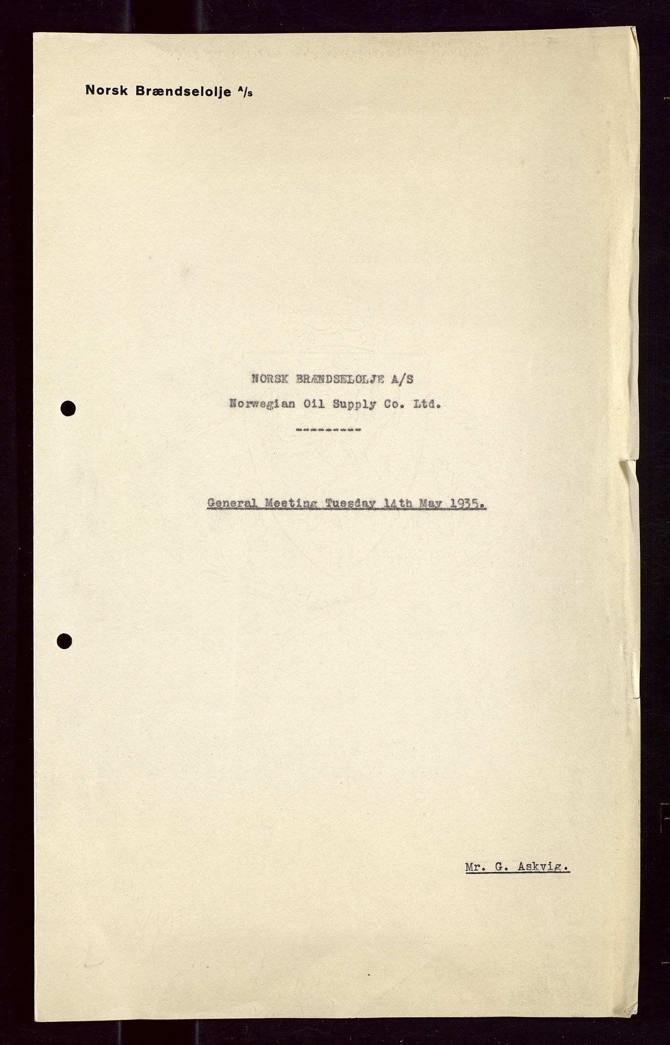PA 1544 - Norsk Brændselolje A/S, AV/SAST-A-101965/1/A/Aa/L0002/0003: Generalforsamling  / Generalforsamling 1935, 1936, 1935-1936, s. 11