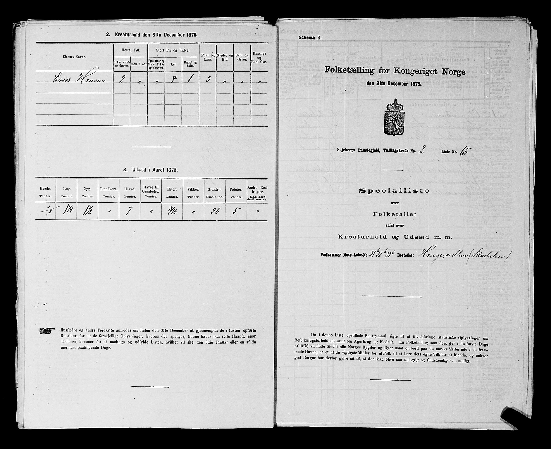 RA, Folketelling 1875 for 0115P Skjeberg prestegjeld, 1875, s. 357