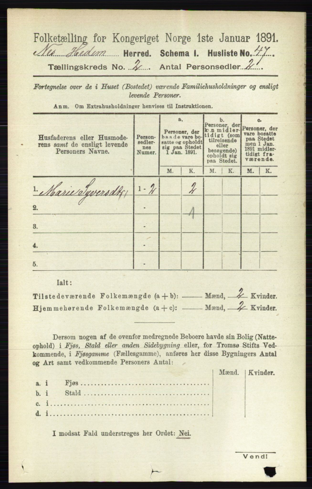 RA, Folketelling 1891 for 0411 Nes herred, 1891, s. 1051