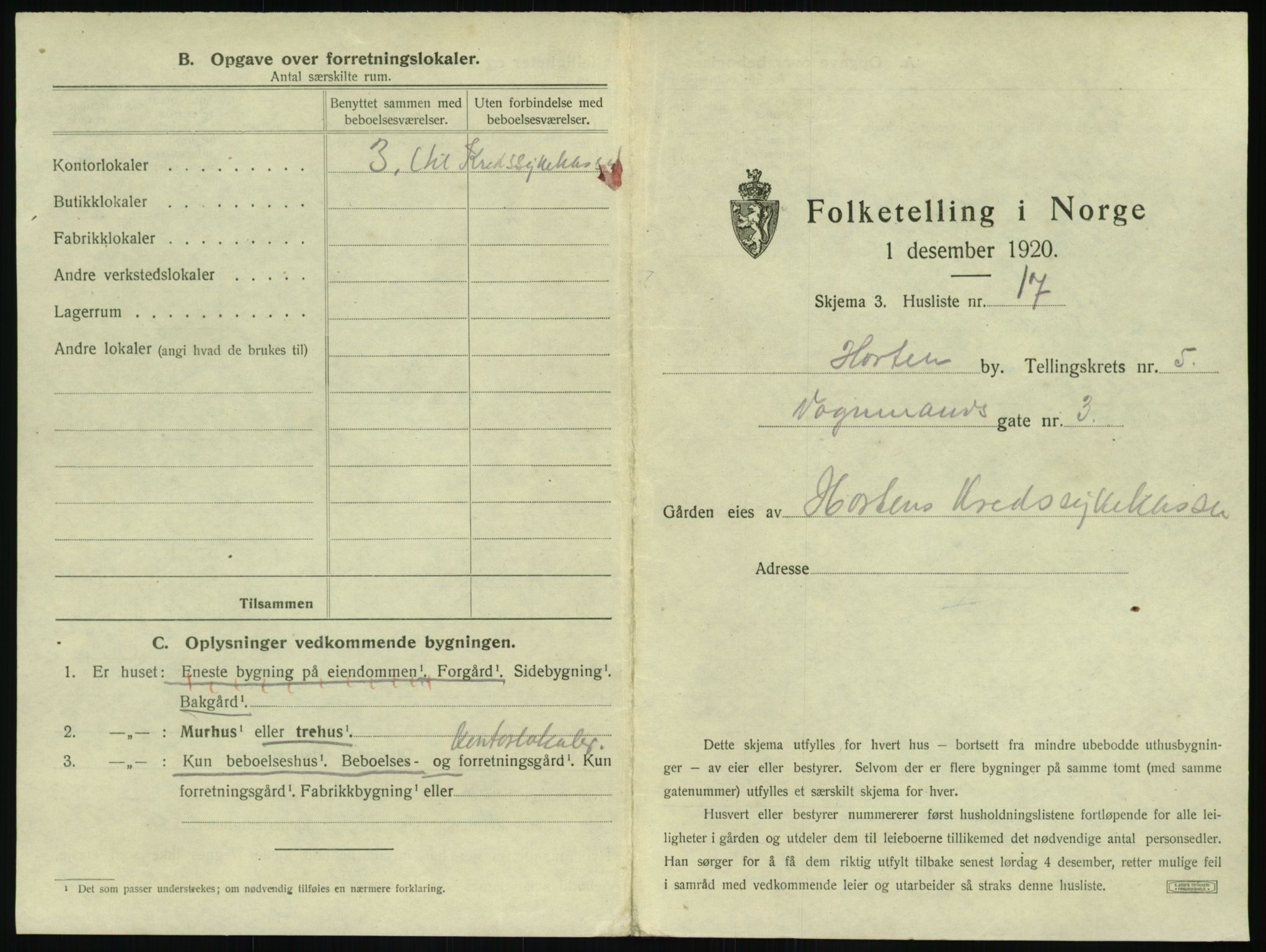 SAKO, Folketelling 1920 for 0703 Horten kjøpstad, 1920, s. 1571