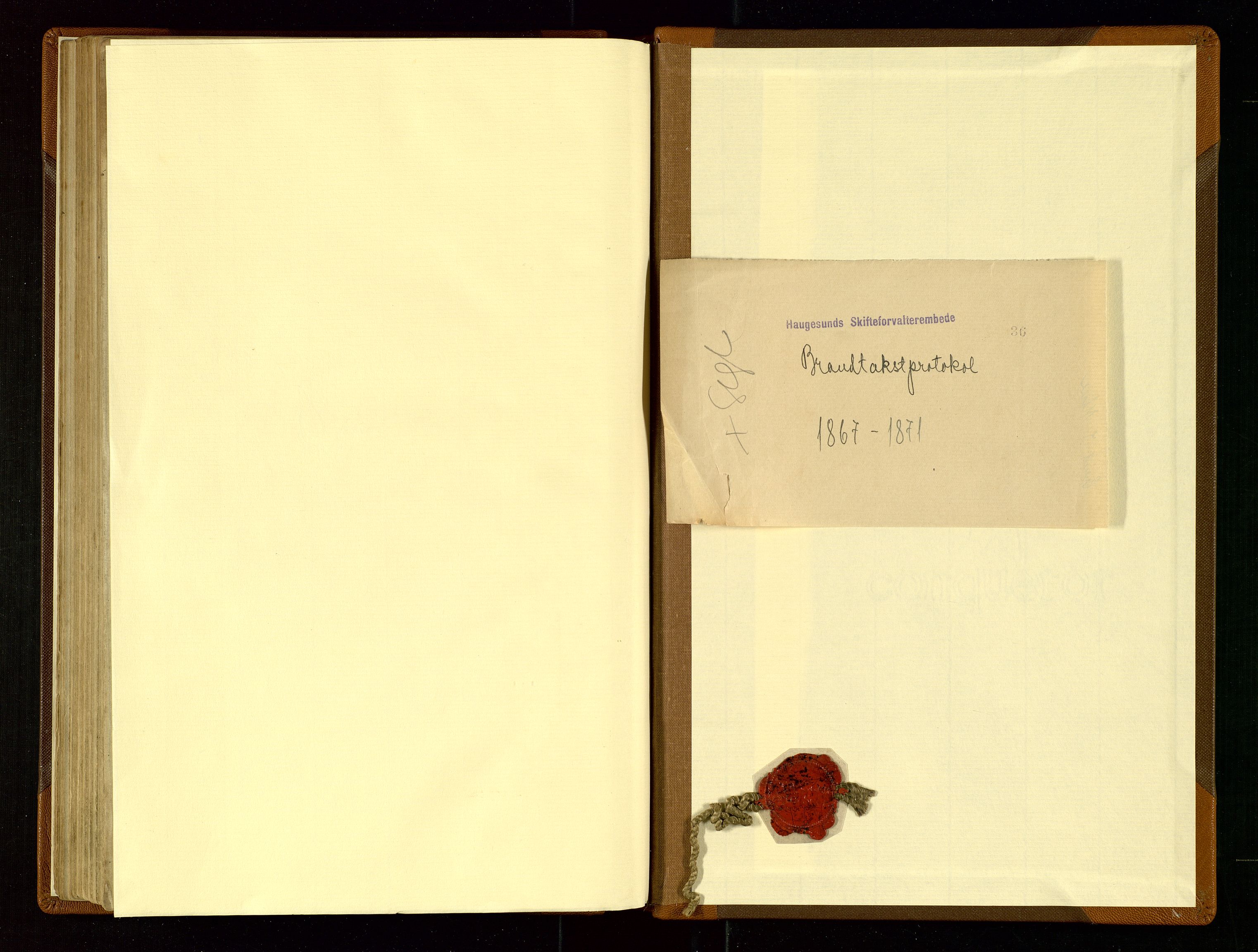 Norges Brannkasse Haugesund, SAST/A-102142/0001/O/L0002: Branntakstprotokoll, 1867-1871