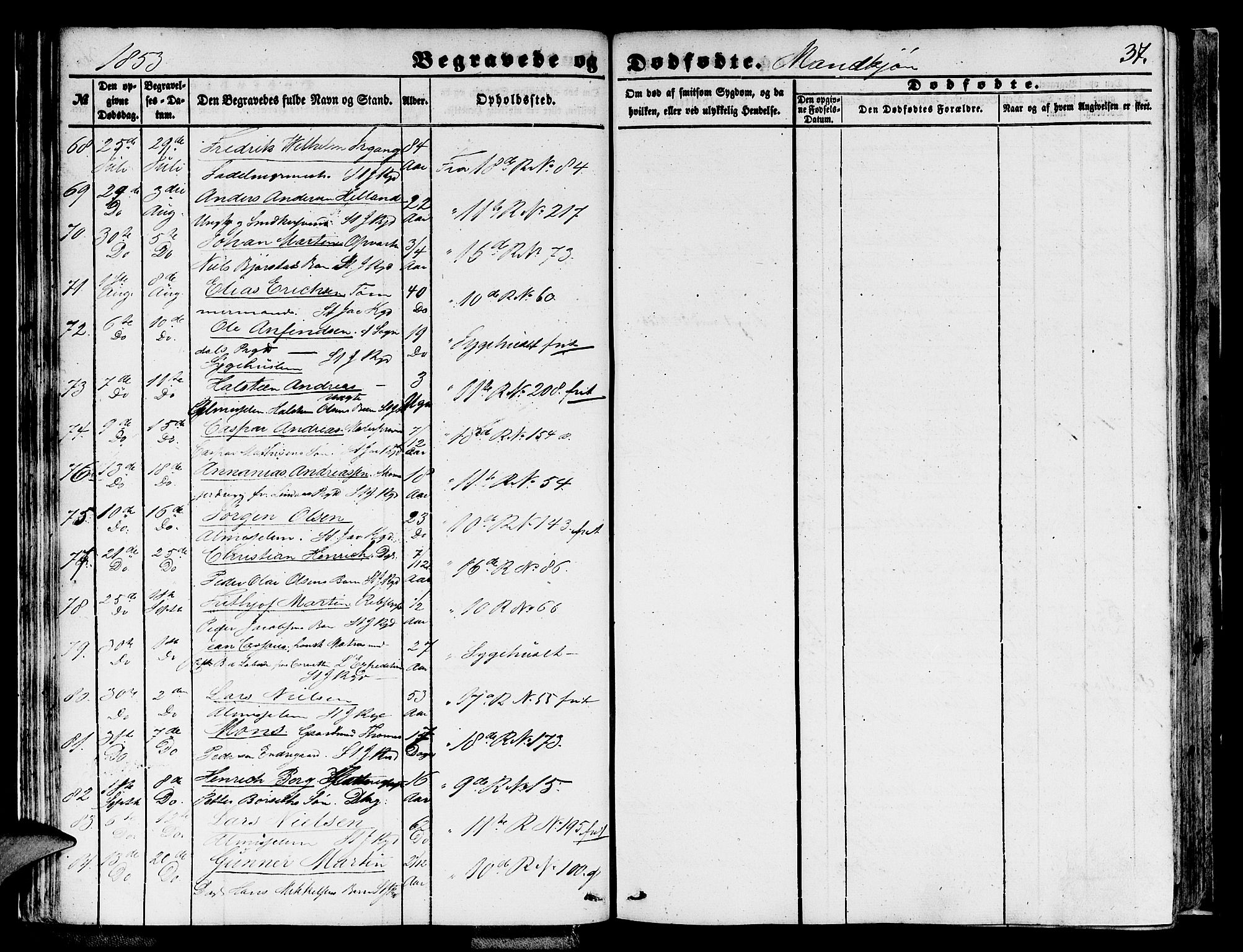 Domkirken sokneprestembete, AV/SAB-A-74801/H/Hab/L0038: Klokkerbok nr. E 2, 1847-1859, s. 37