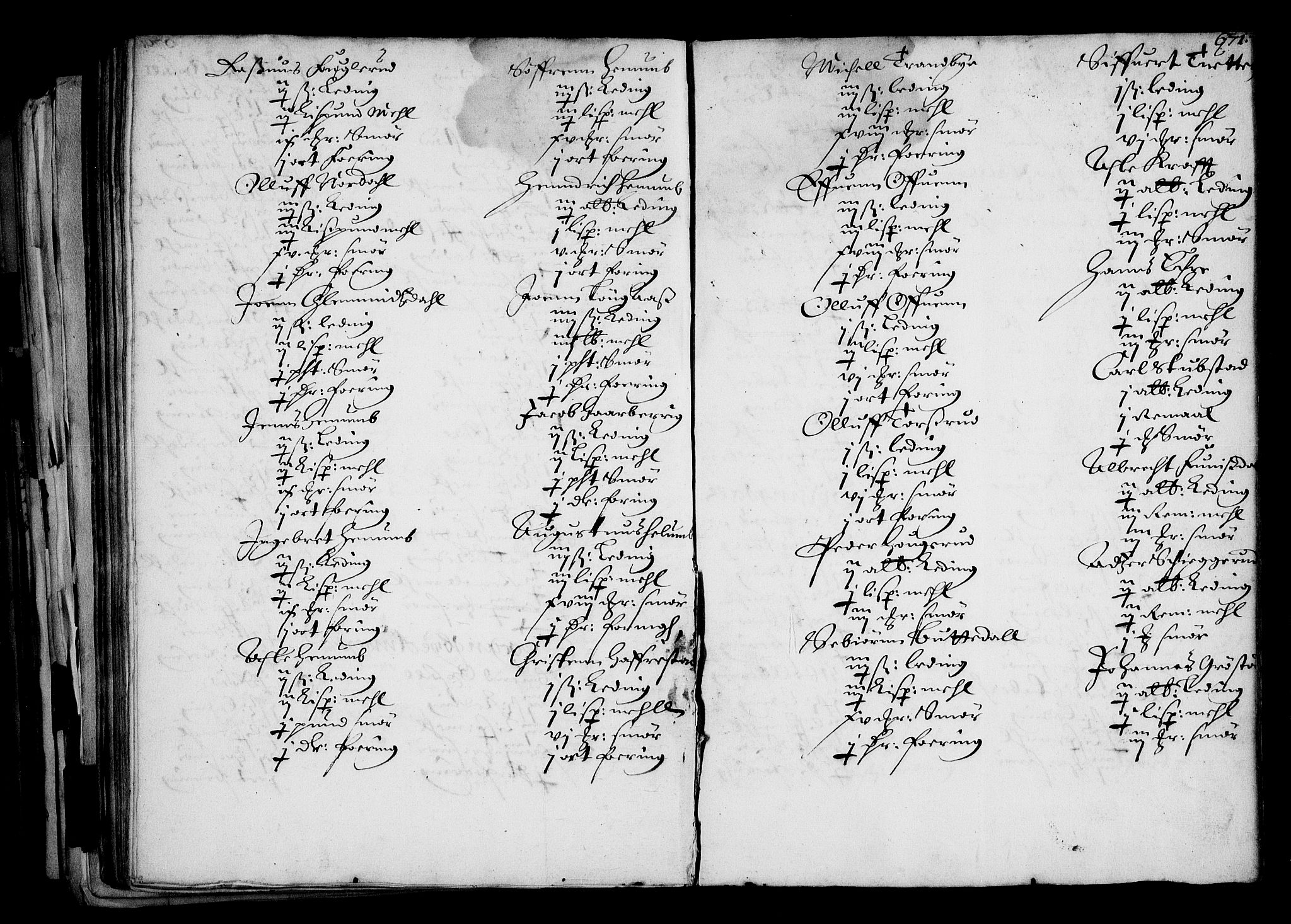 Rentekammeret inntil 1814, Realistisk ordnet avdeling, AV/RA-EA-4070/N/Na/L0001: [XI f]: Akershus stifts jordebok, 1652, s. 670b-671a