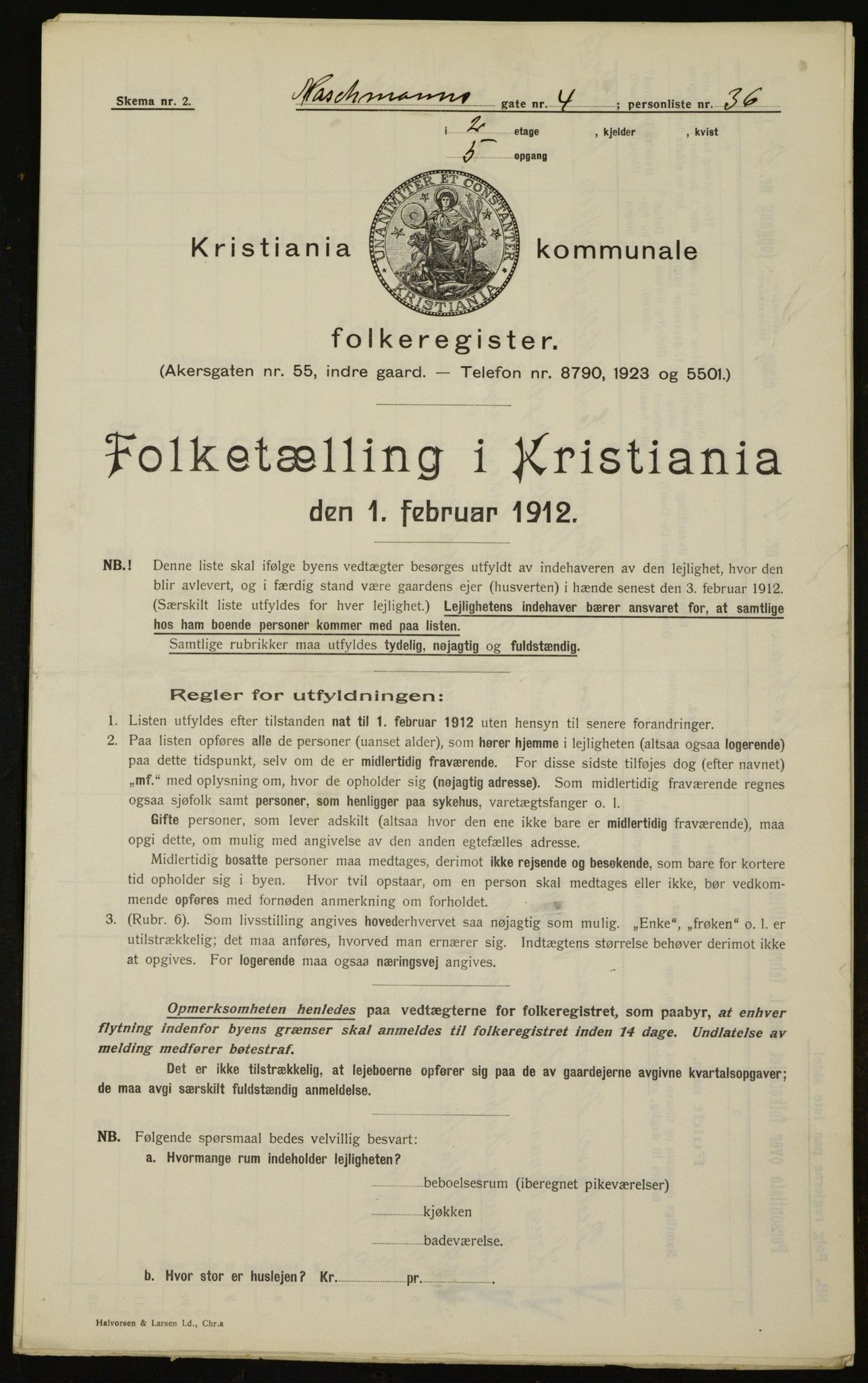 OBA, Kommunal folketelling 1.2.1912 for Kristiania, 1912, s. 65179
