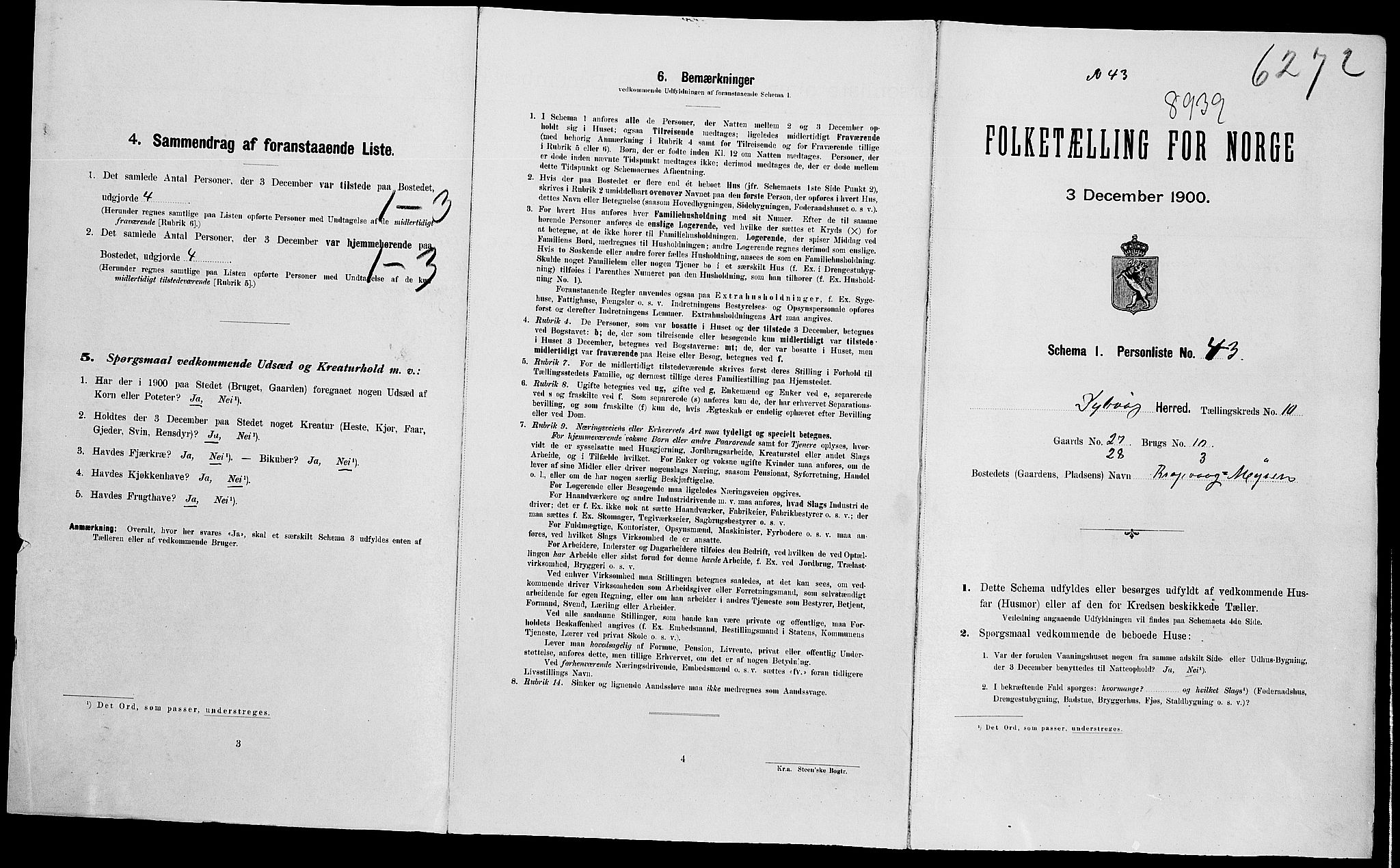 SAK, Folketelling 1900 for 0915 Dypvåg herred, 1900, s. 113